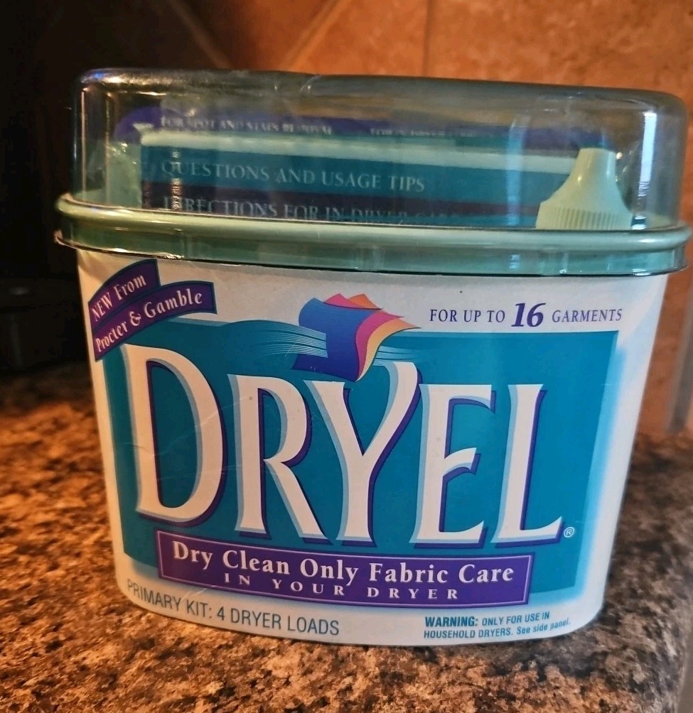Dryel At Home Dry Cleaning Starter Kit 16 Garments 4 Dryer Loads NOS Vtg 1997