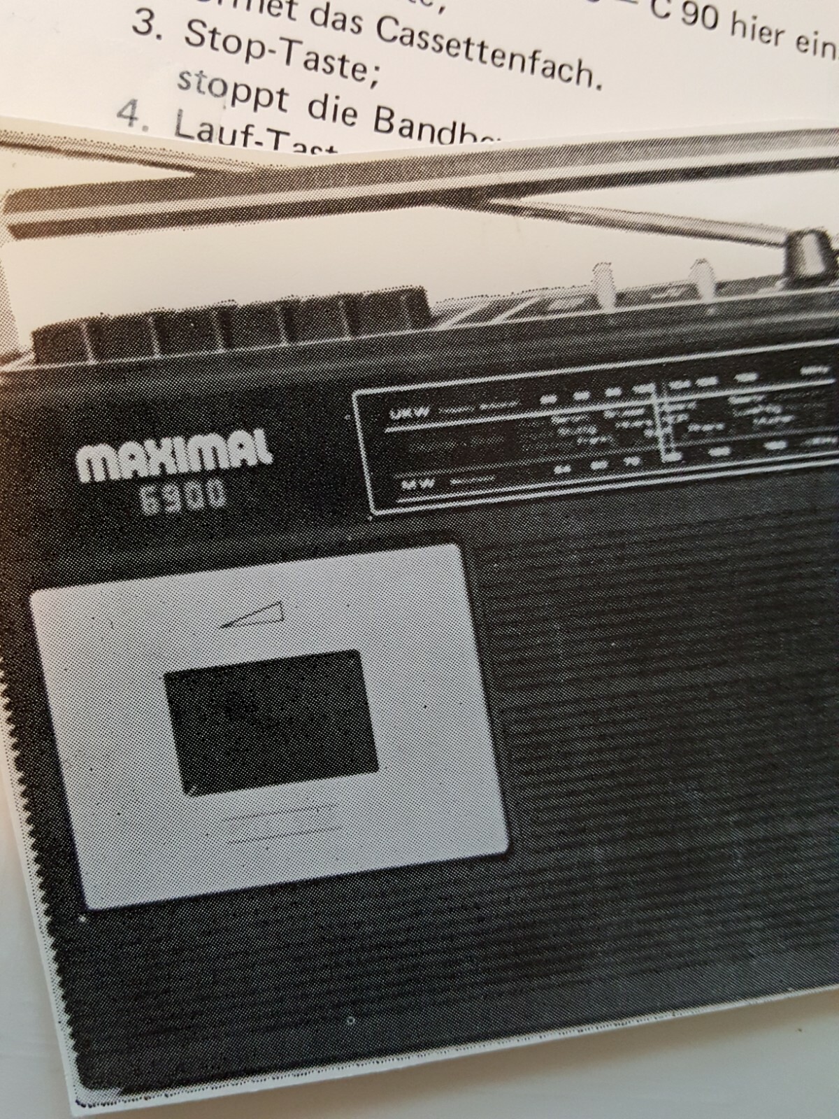 1980 MAXIMAL 6900 Radi Manual/Chart/MAP-Radio/Cassette GERMAN EPHEMERA