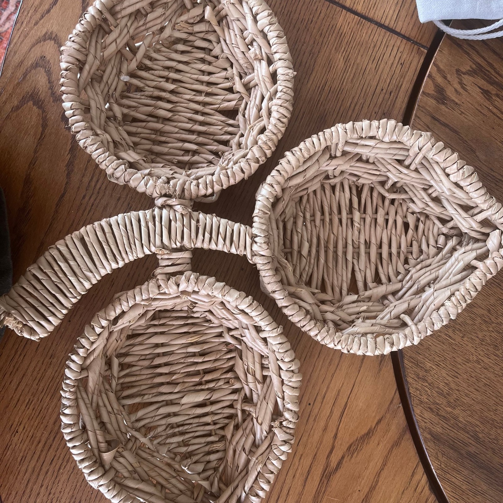 Vintage Wicker Leaf Shaped basket