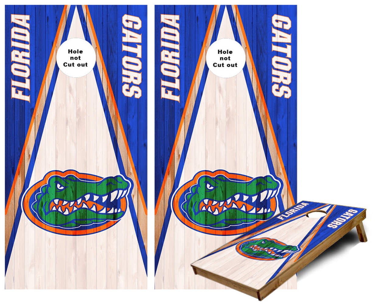 Florida Gators Triangle Wood Cornhole wraps