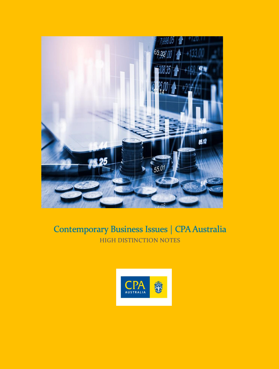 CPA Australia | Contemporary Business Issues | Grade HD Notes & Index S1 2026