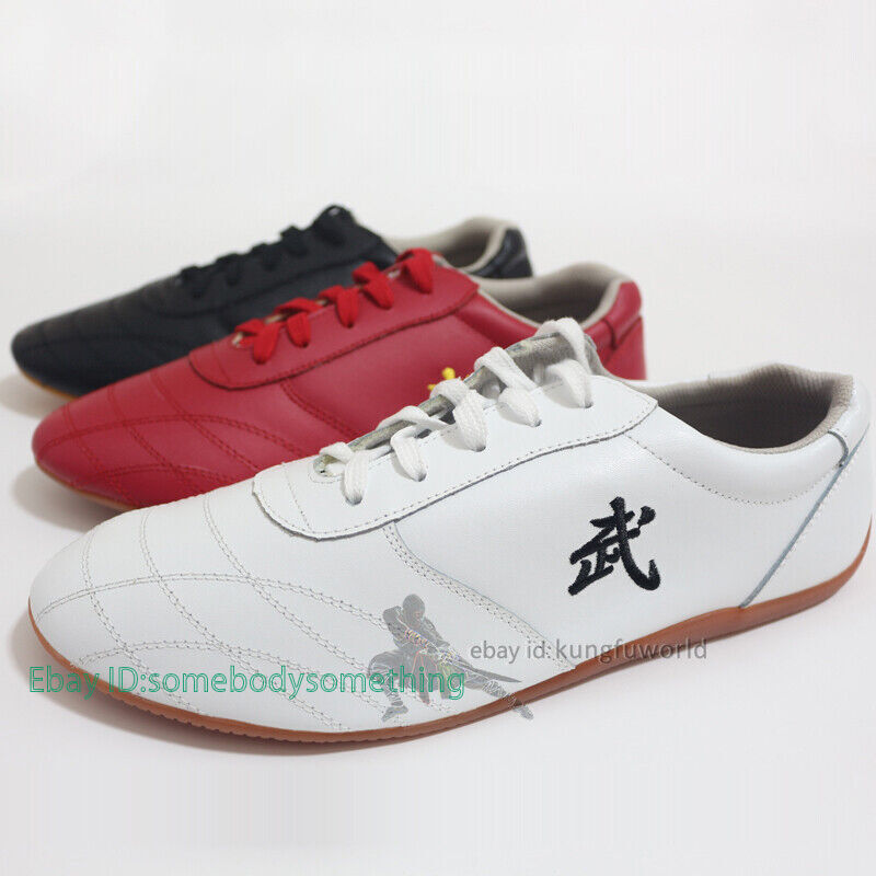 Soft Cow Leather Tai Chi Kung fu Shoes Martial arts Wushu Sports Sneakers