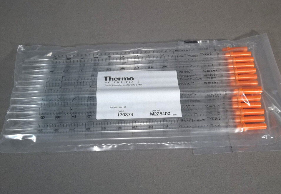 Bag-25 10ml Nunc Sterile Disposable Serological Pipettes # 170374