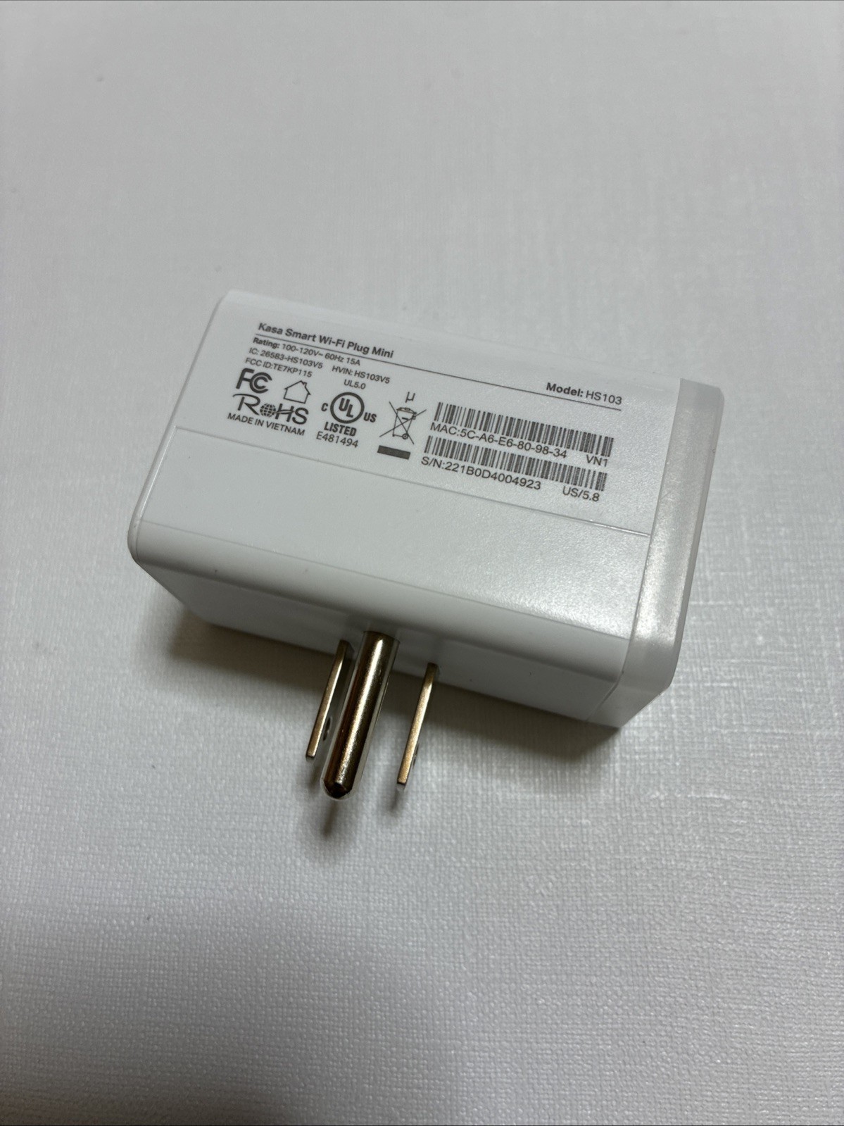 TP-LINK HS103 Kasa Smart Wi-Fi Plug Mini