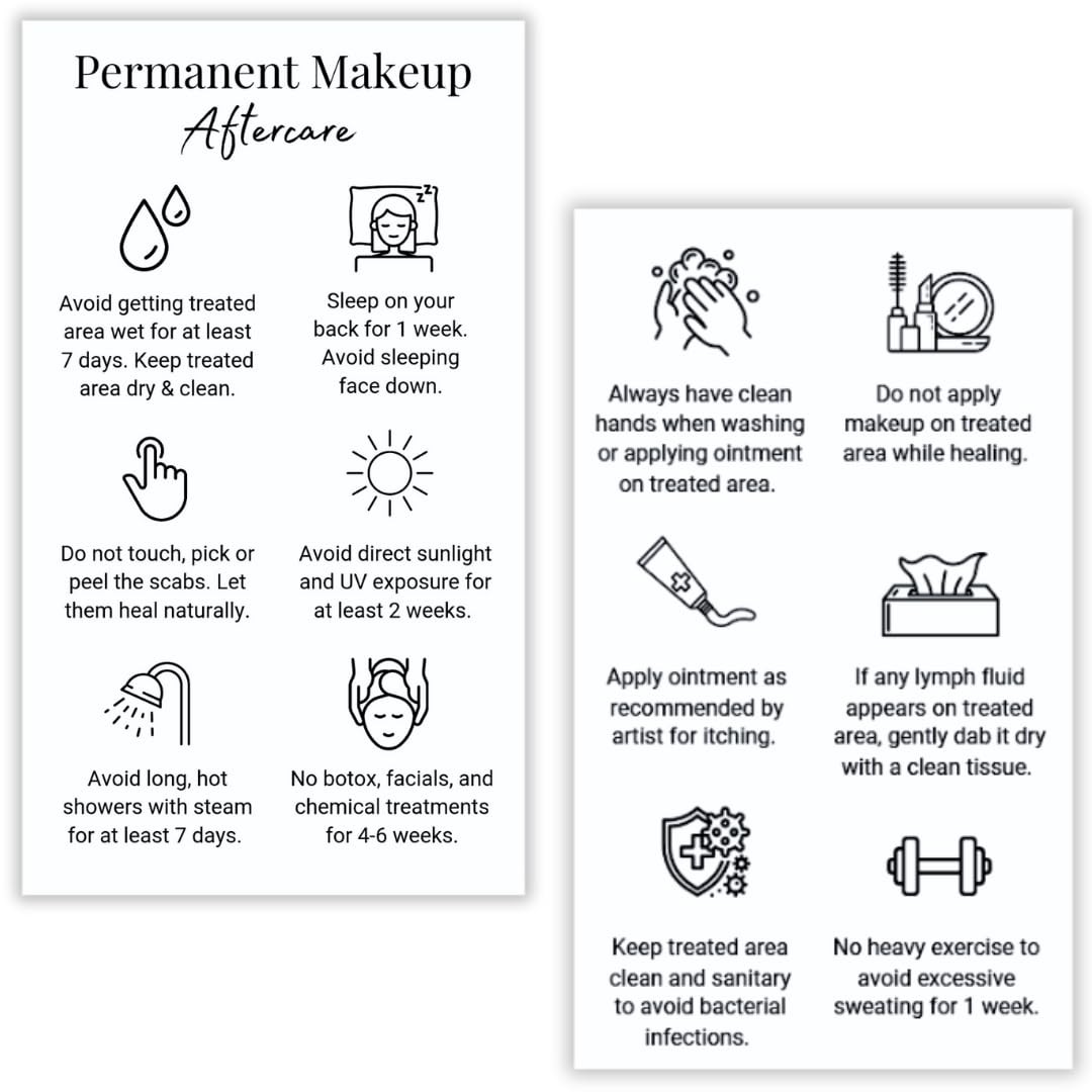 PMU Permanent Makeup Eyebrow 1 Count (Pack of 50), White with Black text
