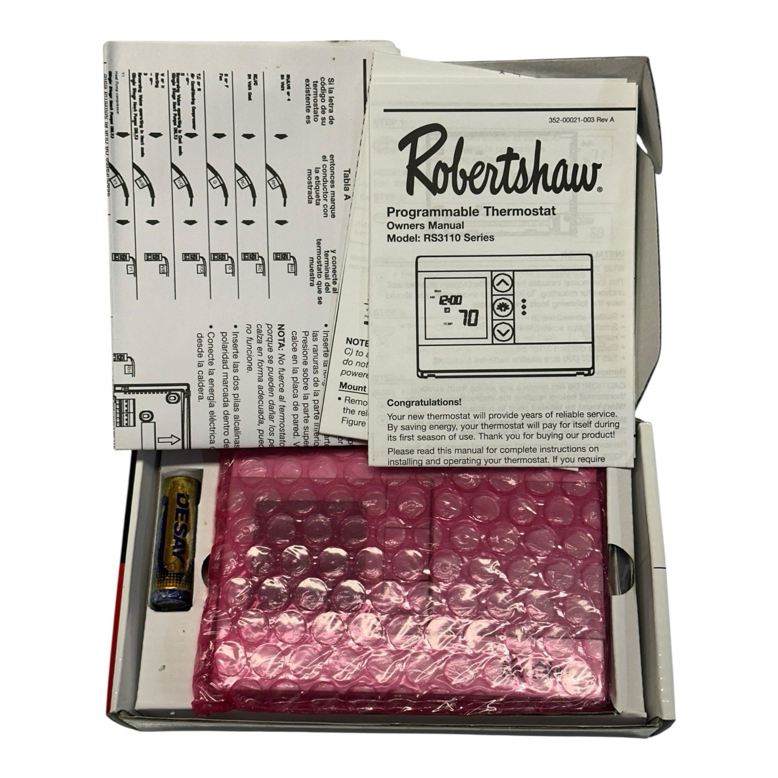 Robertshaw RS3110 Digital Programmable Thermostat New Open Box