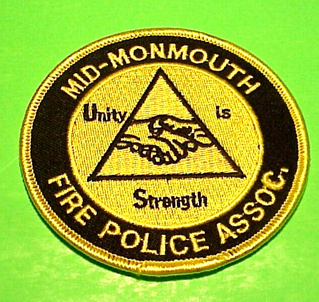 MID-MONMOUTH  NEW JERSEY  NJ  3 1/2 "  FIRE DEPT. PATCH  FREE SHIPPING!!!