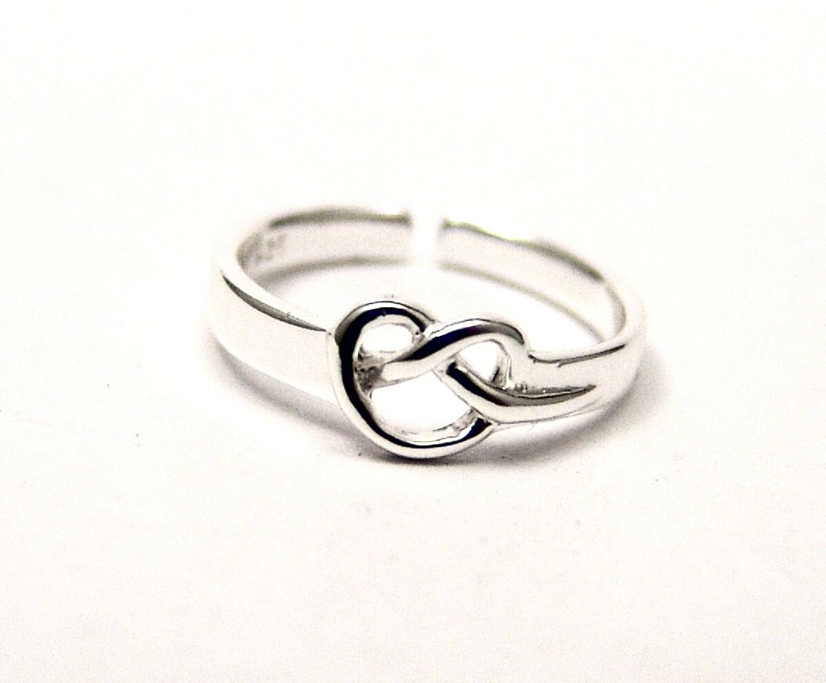 Sterling Silver Toe Ring Love Knot Stamped 925