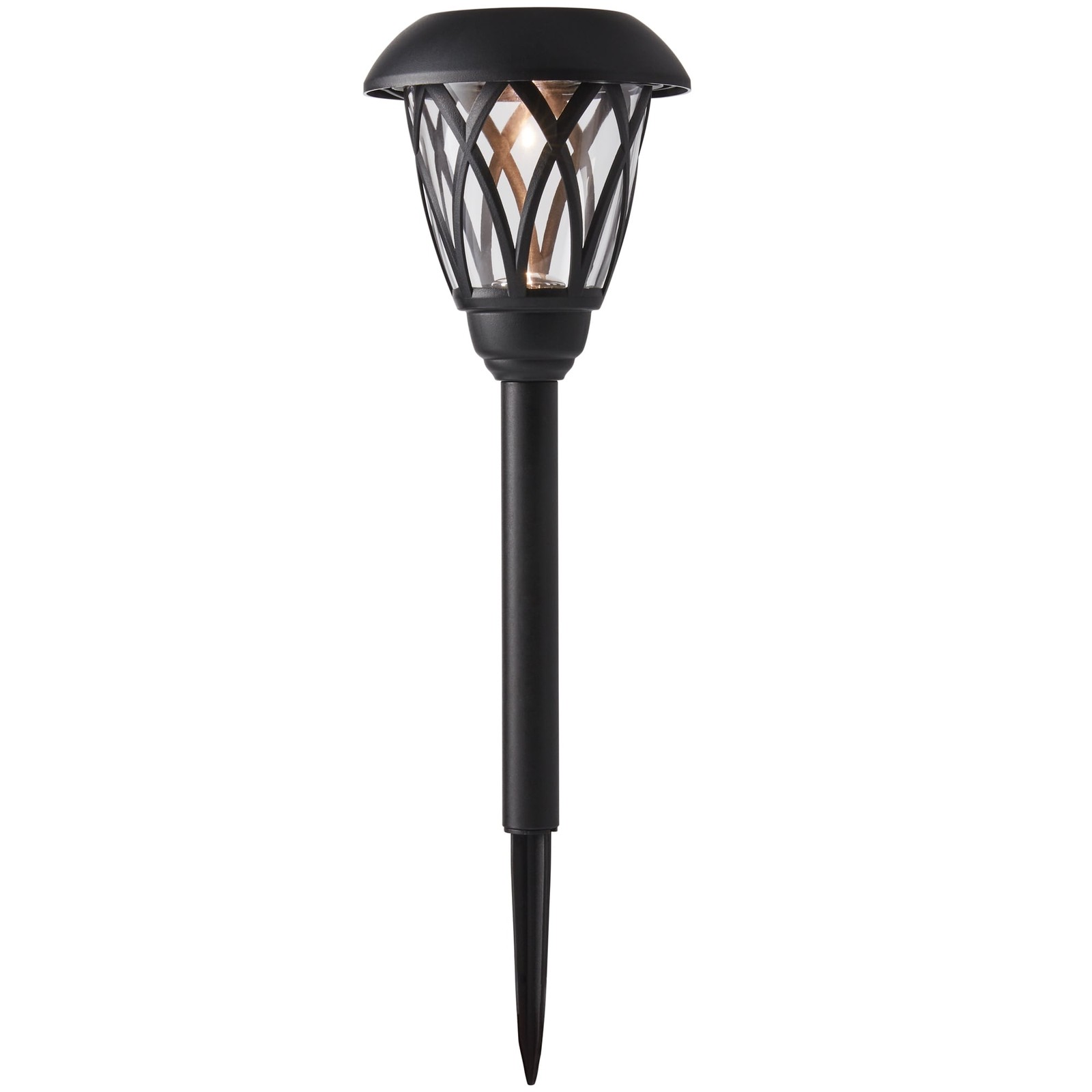 Solar Powered Black Lattice LED Landscape Pathway Light W/ Glass Lens 8 Lumens