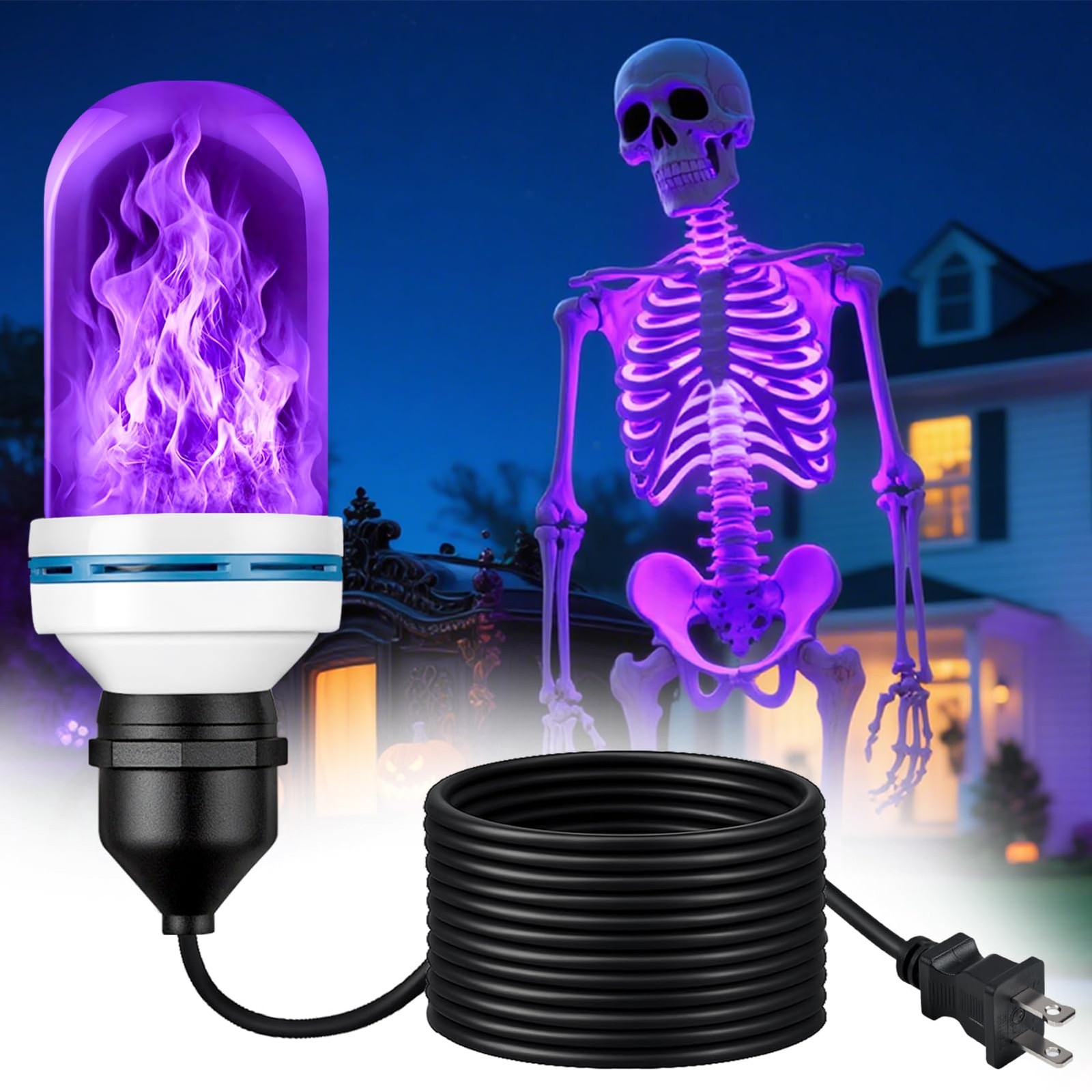 Halloween Skeleton Lighting 19.69 feet x 6.29 inches x 2.35 inches, Purple