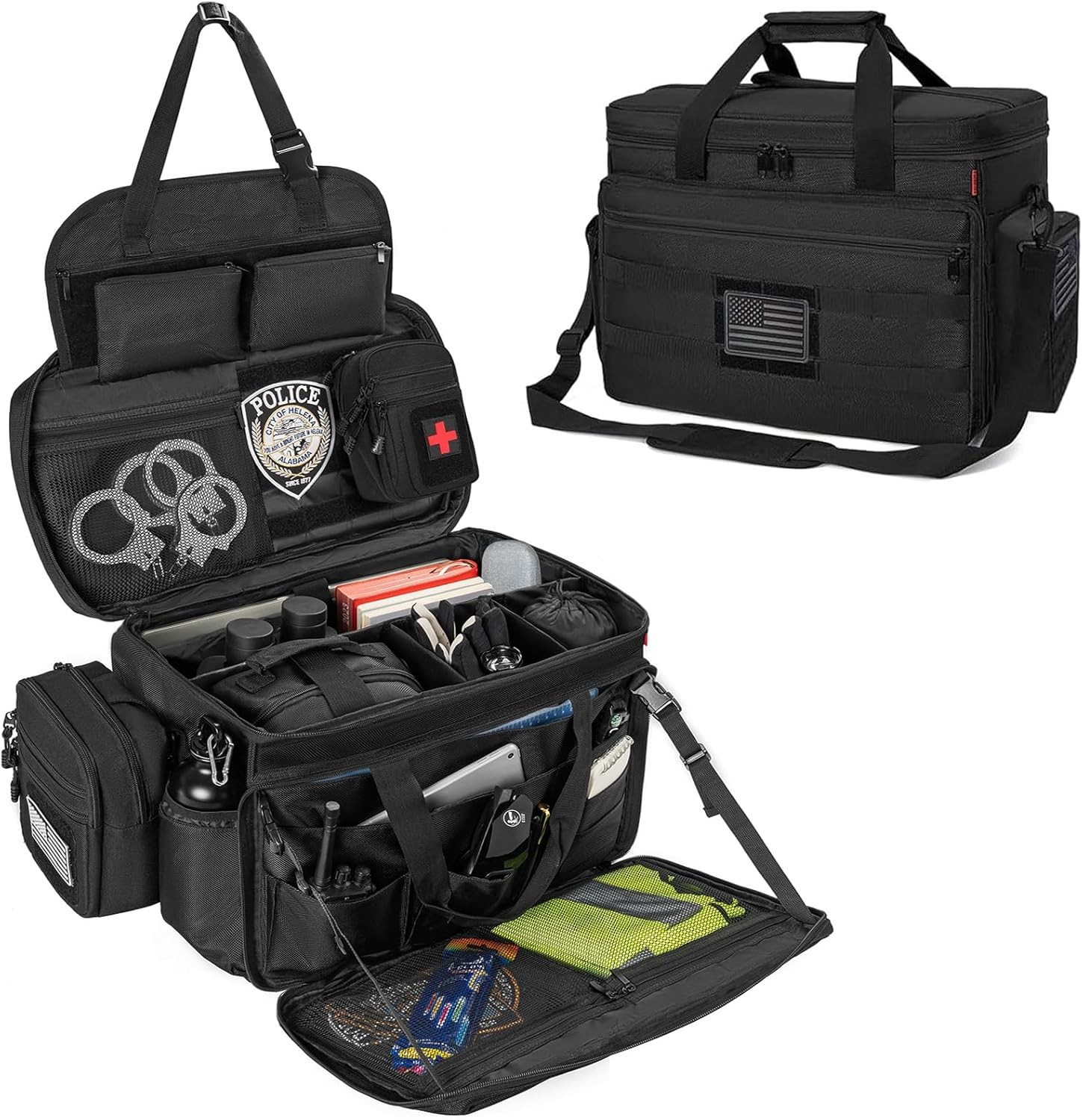 Patrol Bag Law Enforcement, Police Gear Car Front Seat Organizer Black