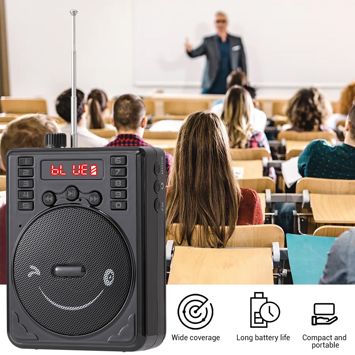 Portable Voice Amplifier Bluetooth Speaker w/ Microphone Headset Rechargeable US