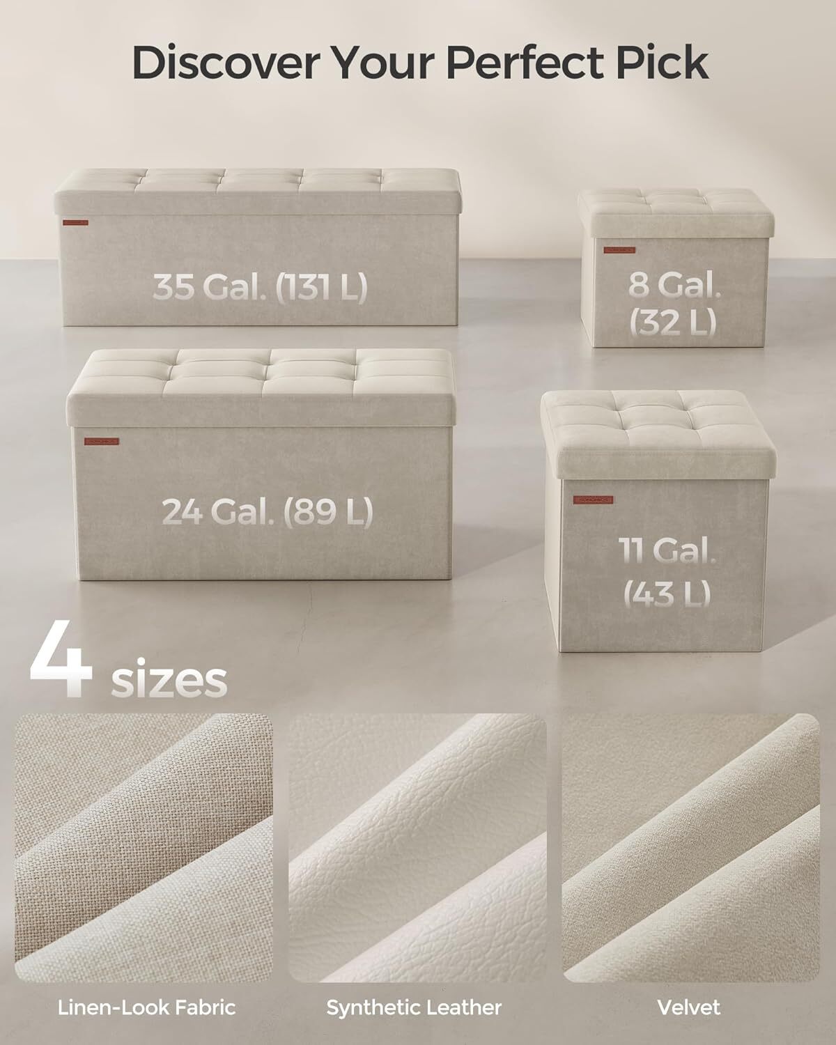15 x 43 x 15 in. Storage Box, Load Capacity up to 660 lbs, Milk White