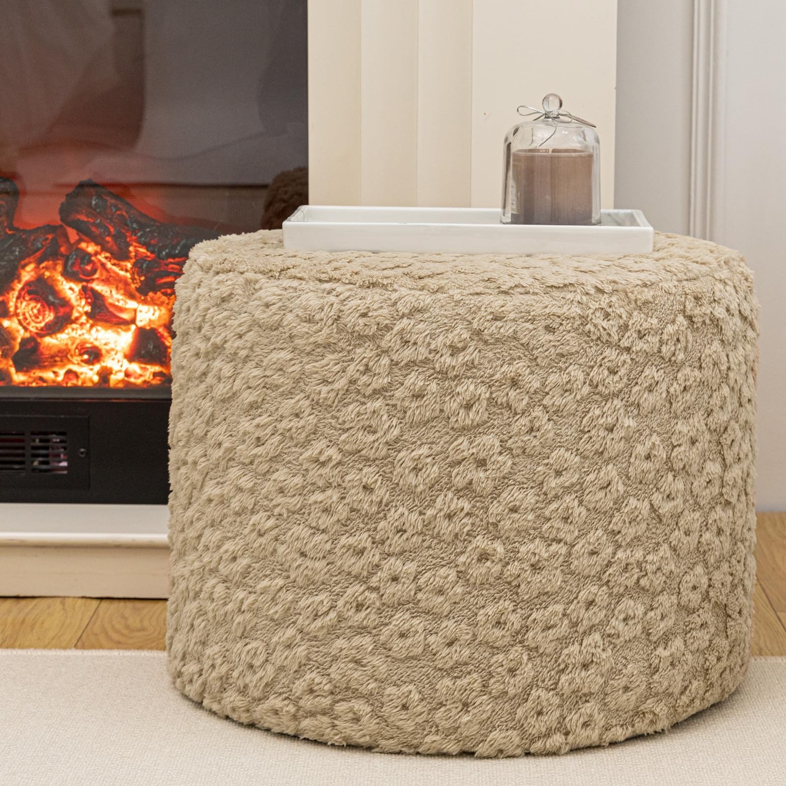 Ottoman Foot Rest Stuffed Round Boho Floor Poof Seating Armchair Ottoman Foot...