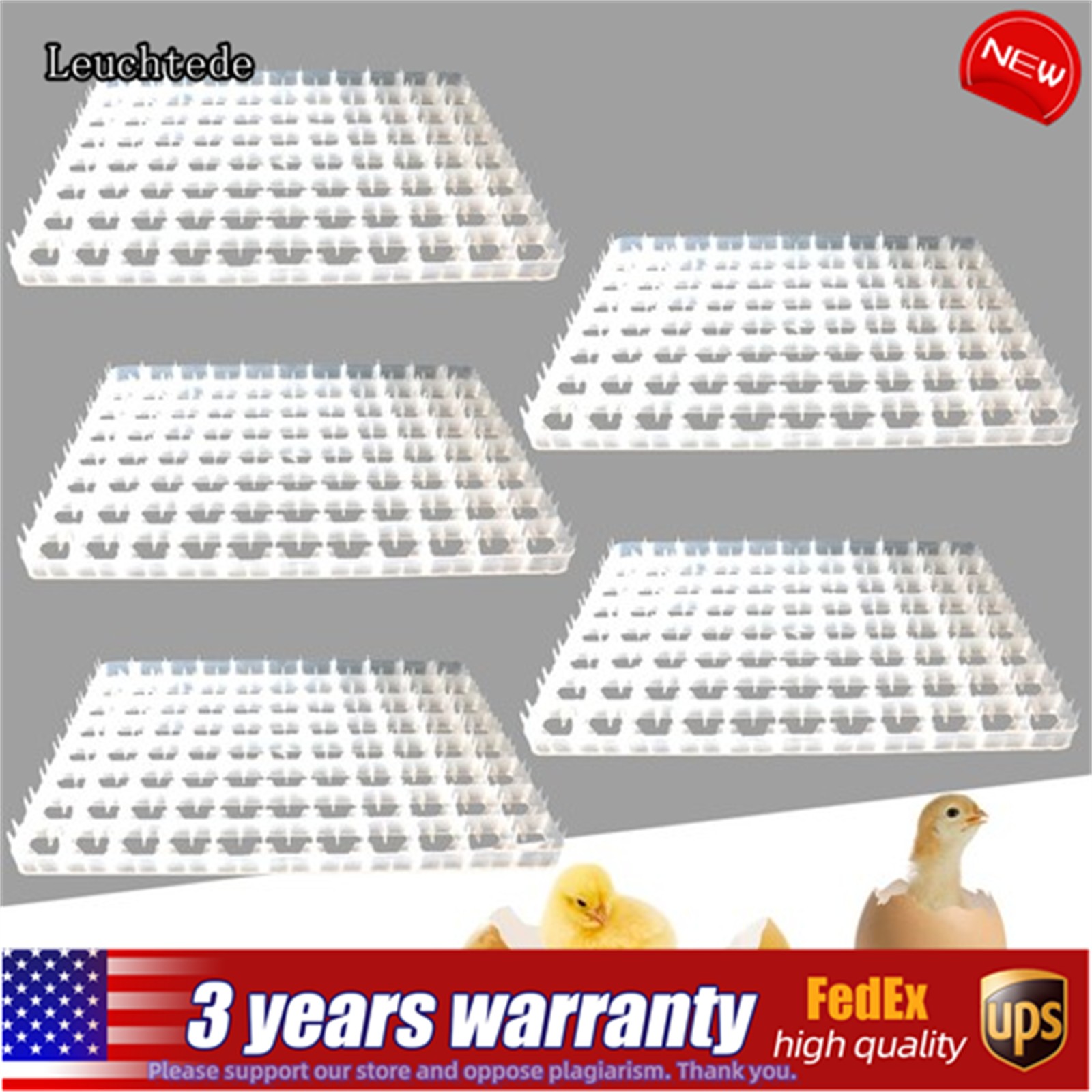 5*Egg Hatching Incubator Trays Chicken Pheasant Duck 88 Egg Plastic Holder