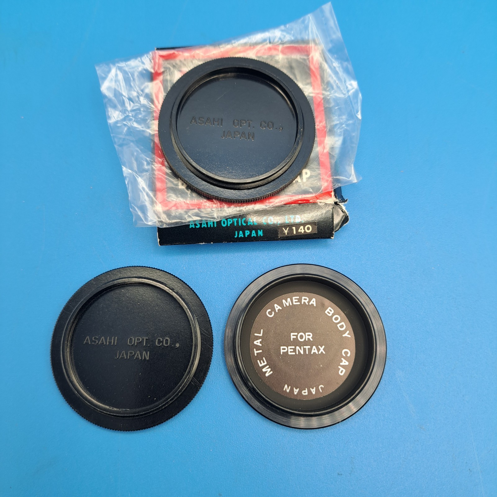 3 Vintage Pentax / Asahi Optical Metal Screw-in Camera Body Caps - Japan