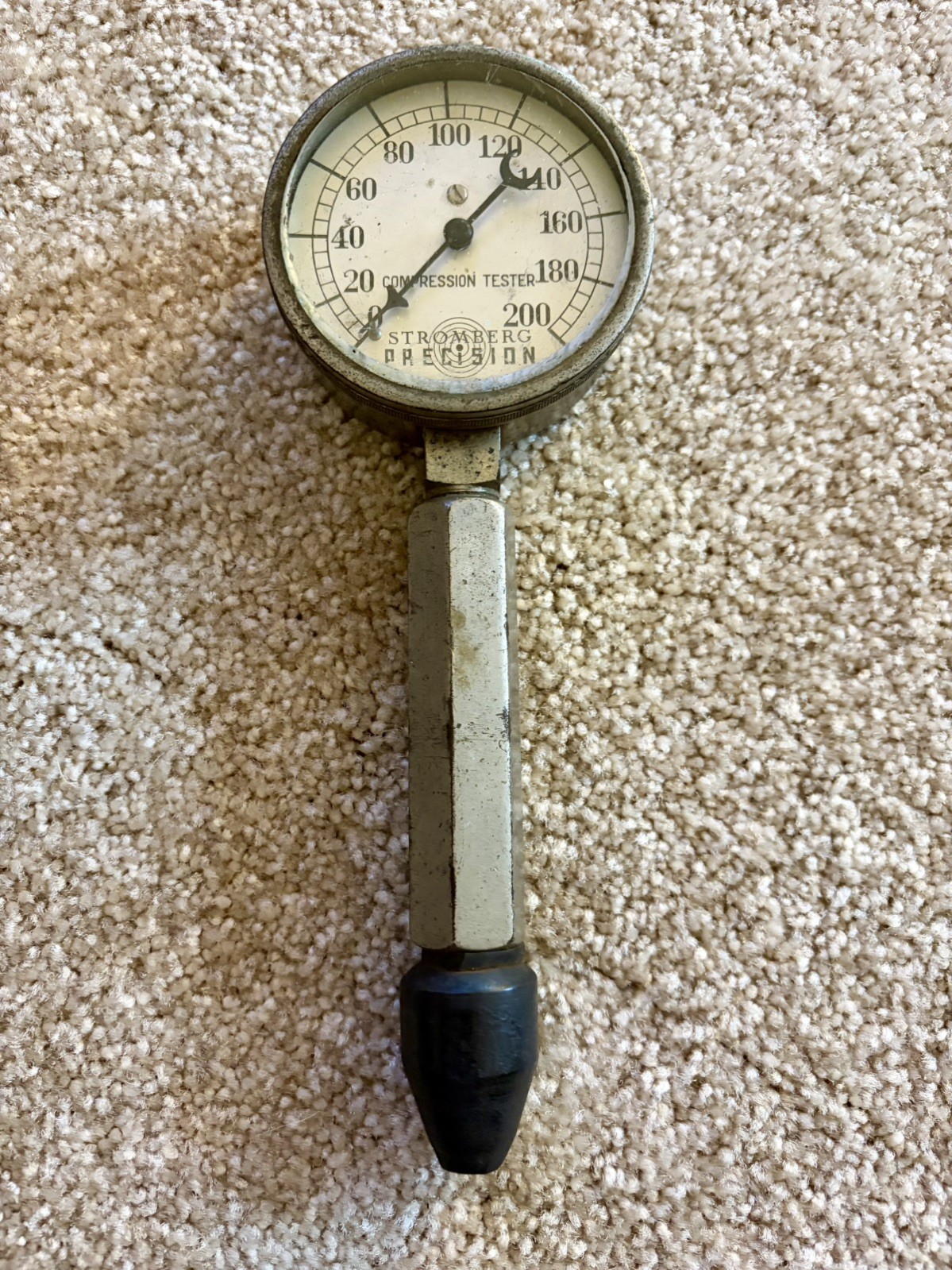 VINTAGE PISTON RINGS 200 MAX PSI COMPRESSION TESTER STROMBERG Precision