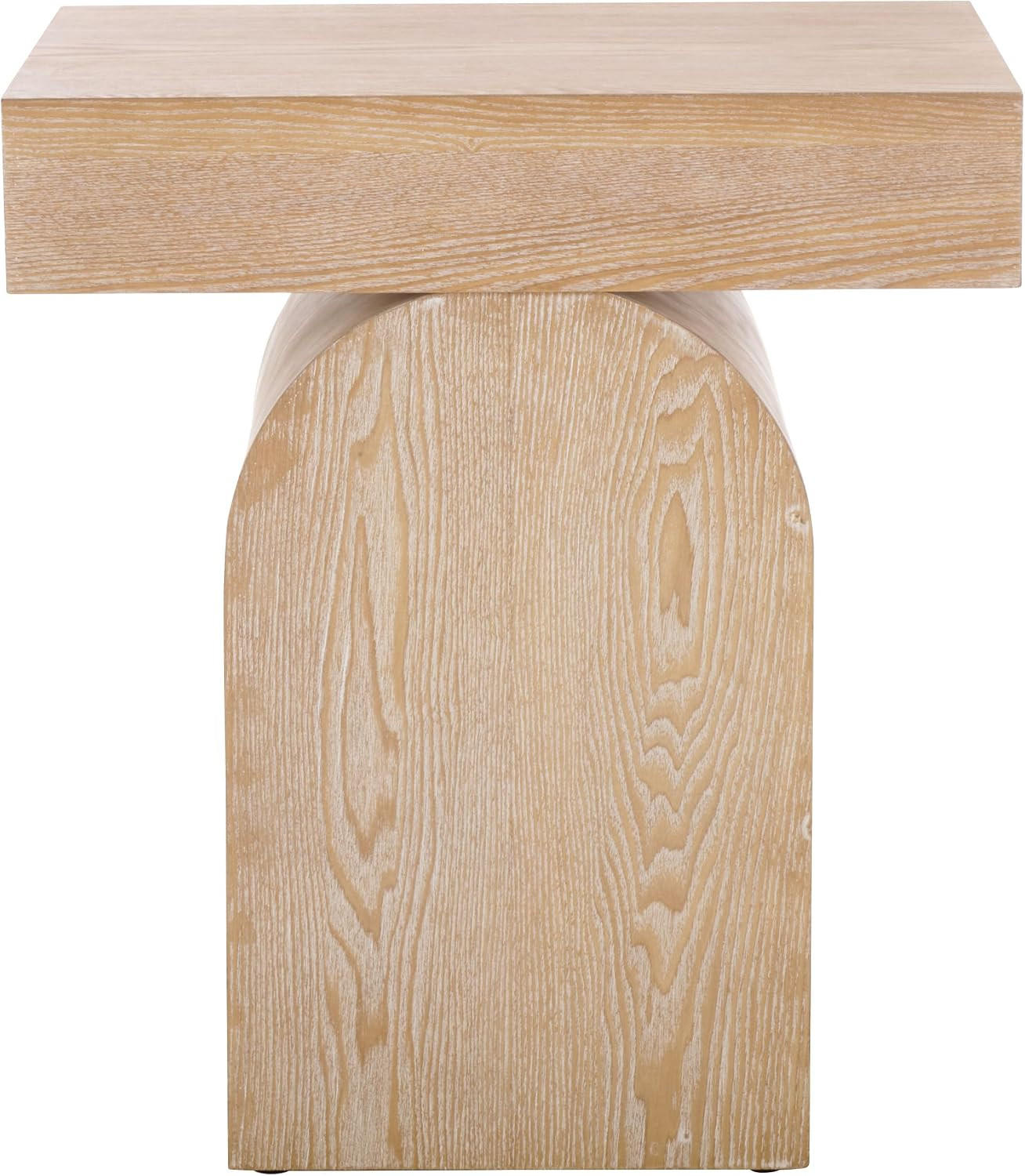 SAFAVIEH Home Collection Baraki Modern Bleached White Pedestal End Table (Fully