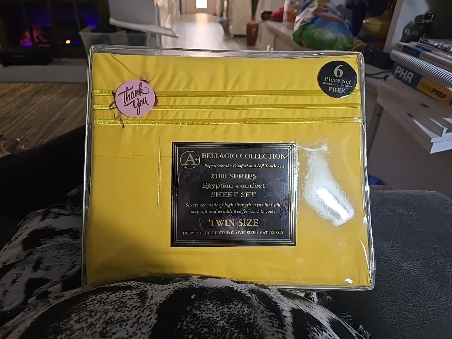 Bellagio Comfort 2100 Series Twin Sheet Set Yellow 6 Pieces, NWT