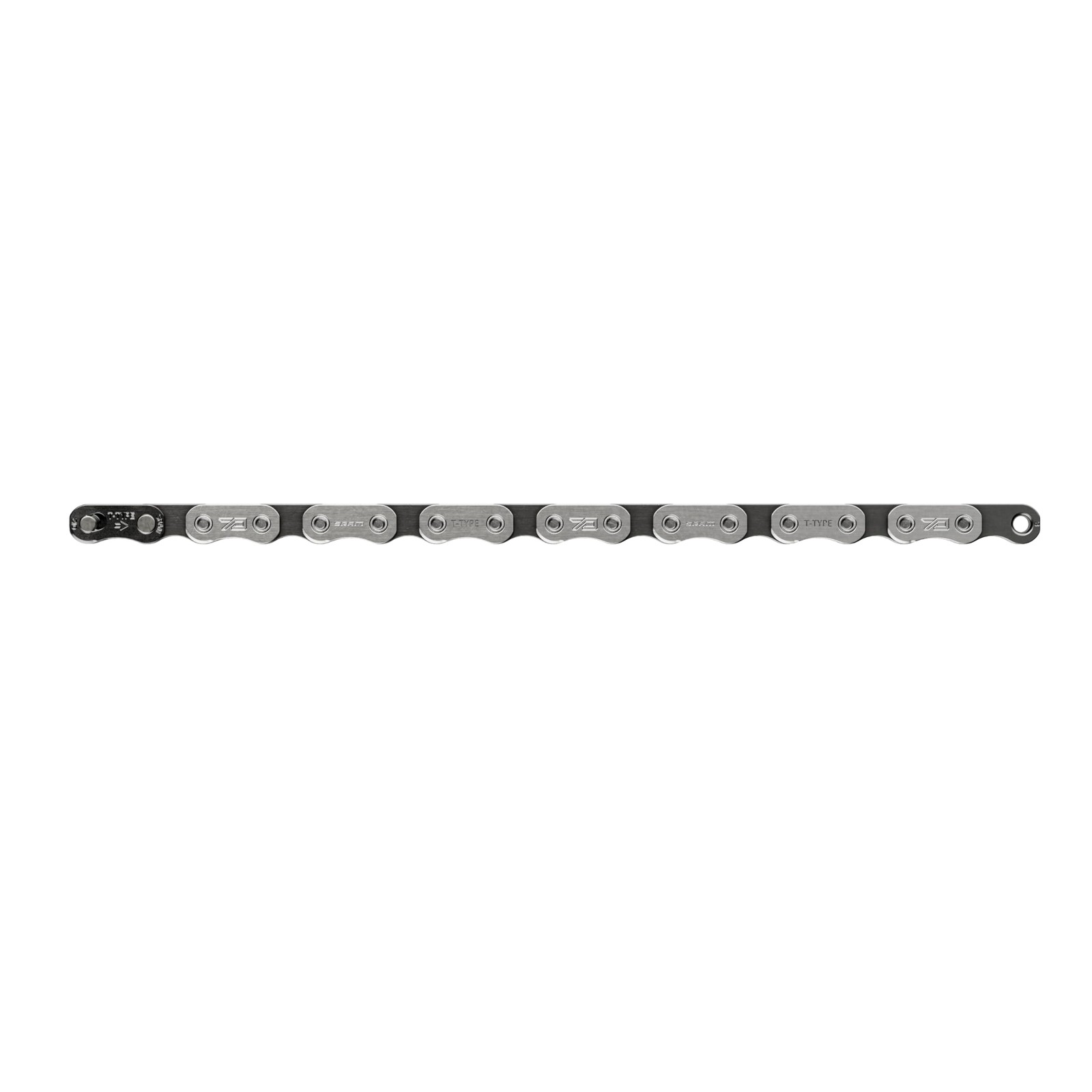SRAM Eagle 70 T-Type Flattop Chain: 12-Speed, 126 Links, Solid Pin, Silver/Black