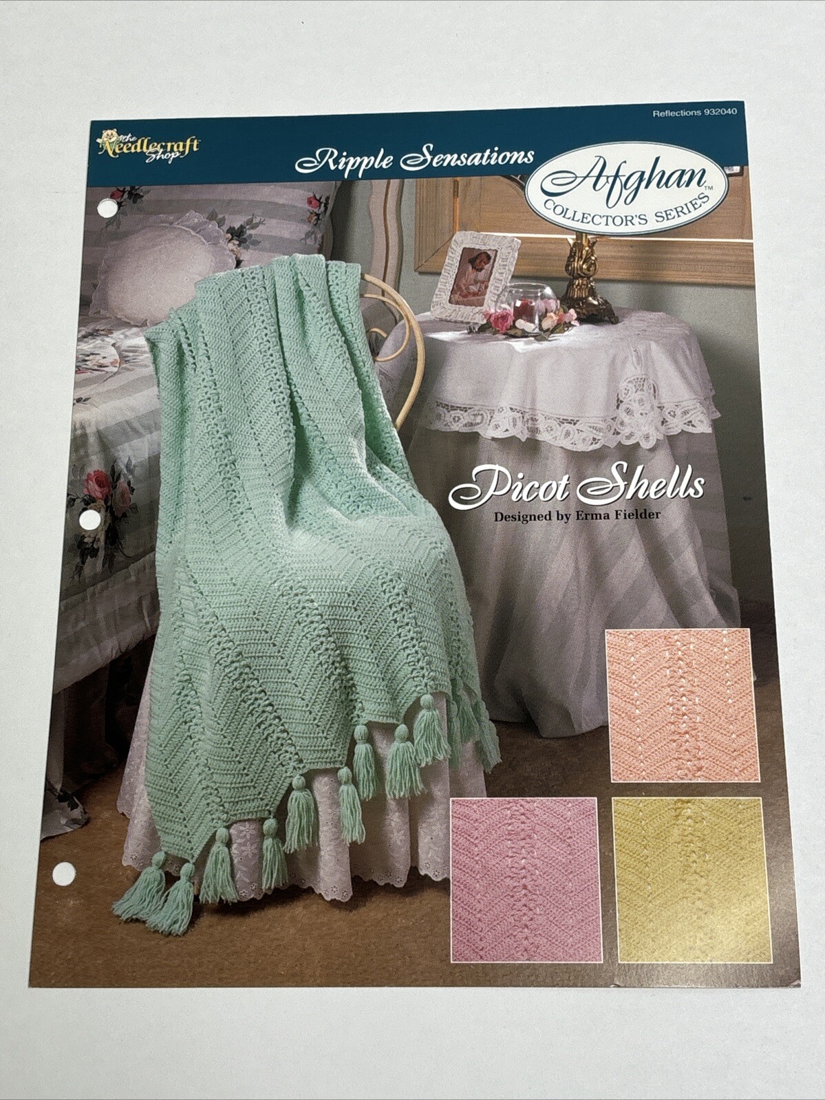 Picot Shells Ripple Afghan Crochet Pattern Card Needlecraft Shop
