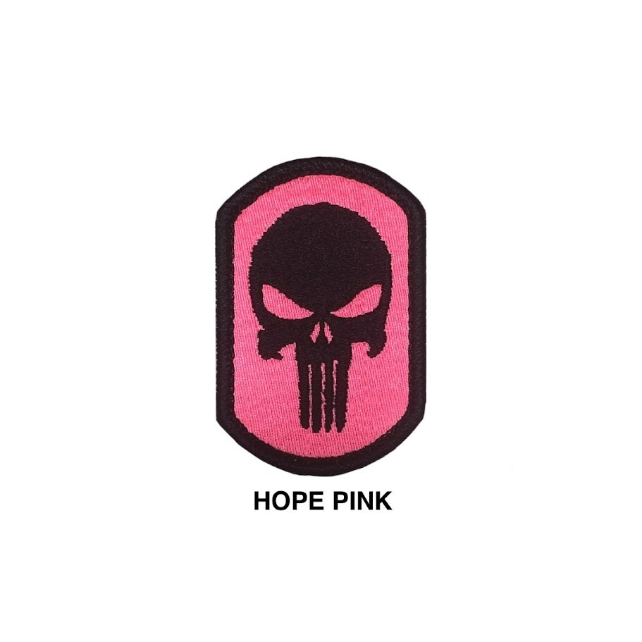 PUNISHER Embroidery Hook Loop Patches. Punisher Skull Rectangular Badges. 3"x 2"
