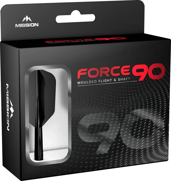 BLACK MEDIUM SLIM MISSION FORCE 90 1 PIECE MOLDED SHAFT & FLIGHT SYSTEM
