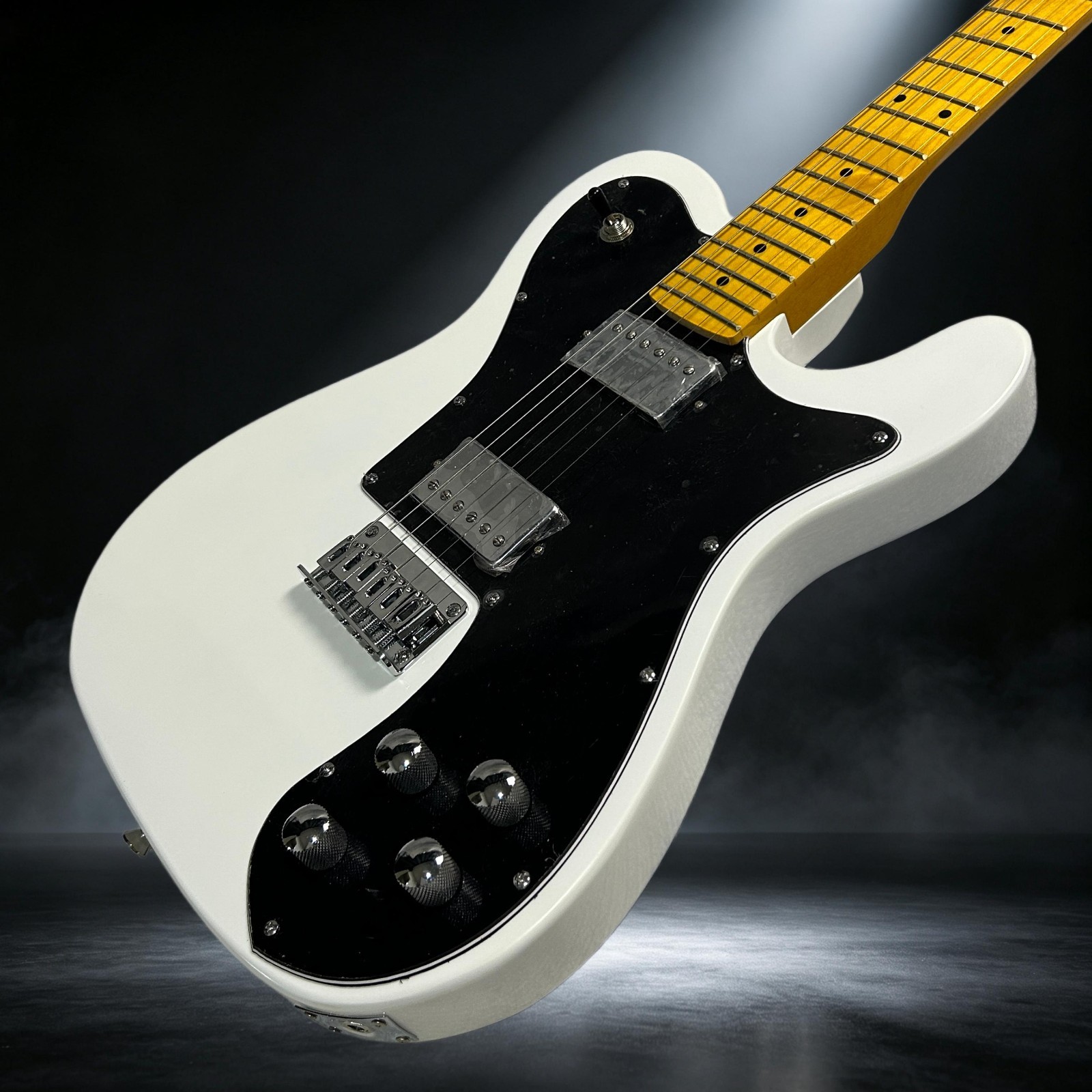 Tele Electric Guitar Maple Fretboard White Color Big Head Mahogany Body