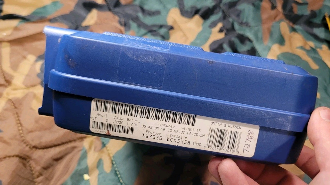 Smith&Wesson 637 Blue Factory Oem Polymer Case