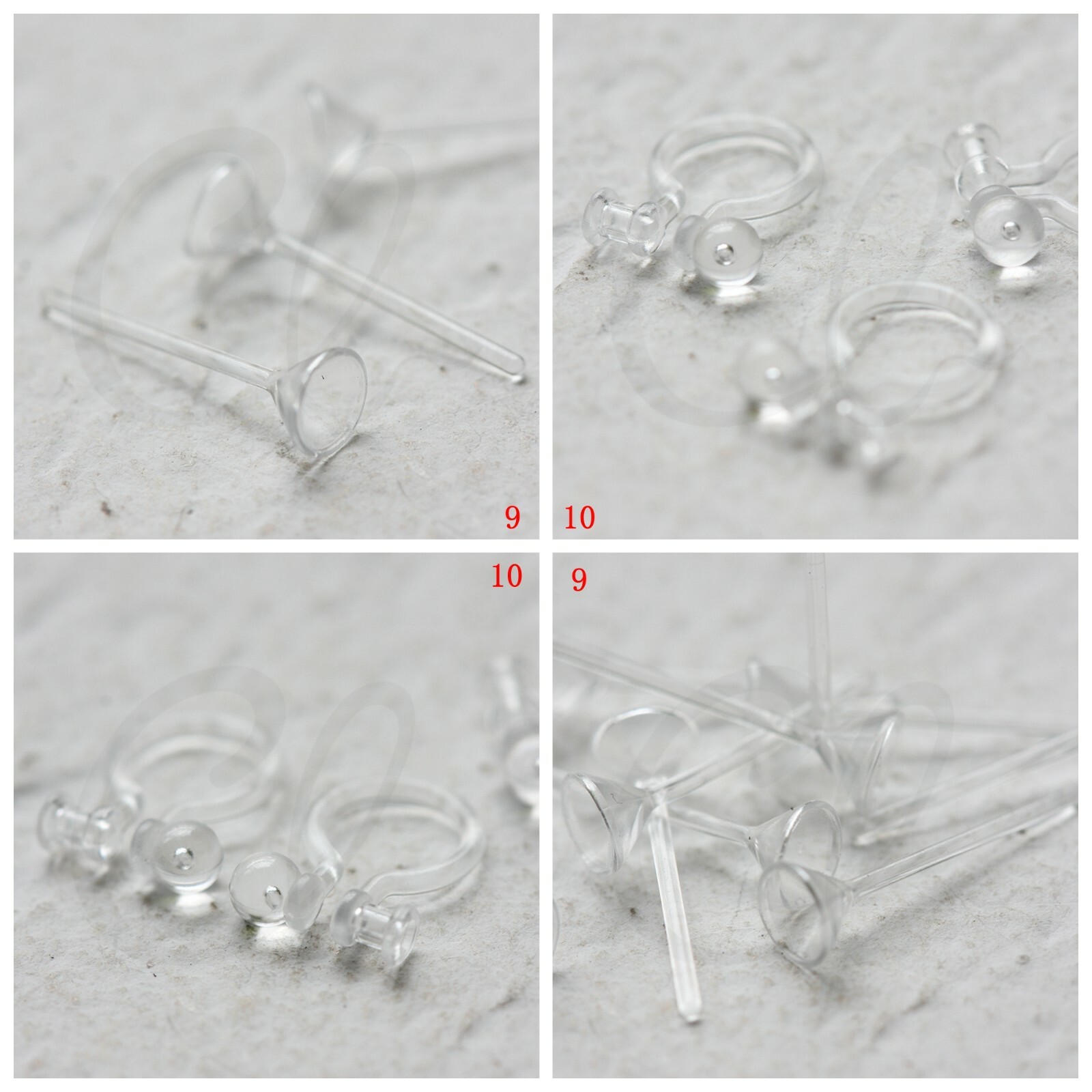 10 Pieces Allergy Free Resin Earring Finding-Earring Post-Earring Hook (4500C)