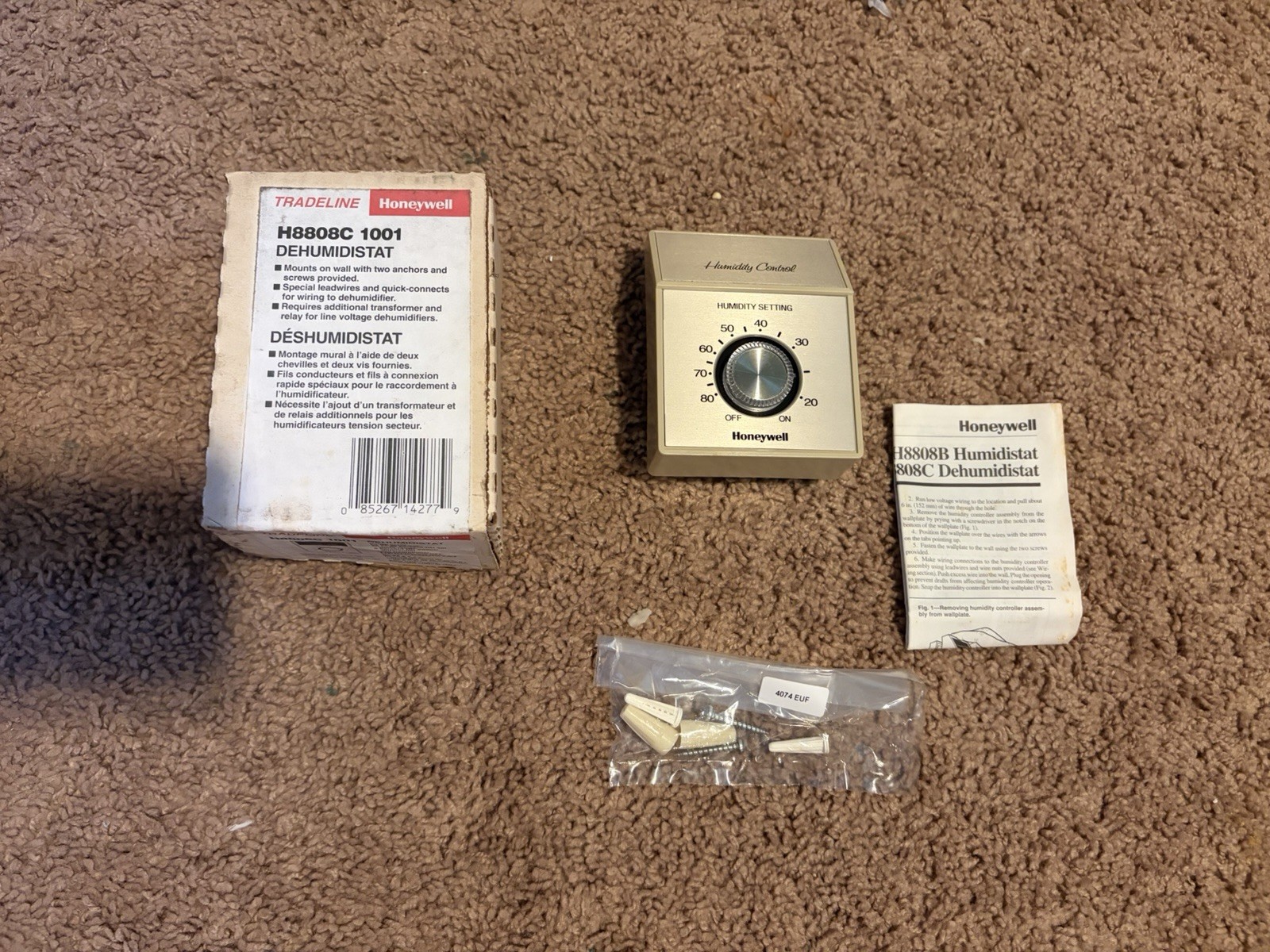 Honeywell H8808C 1001 Dehumidistat New Open Box