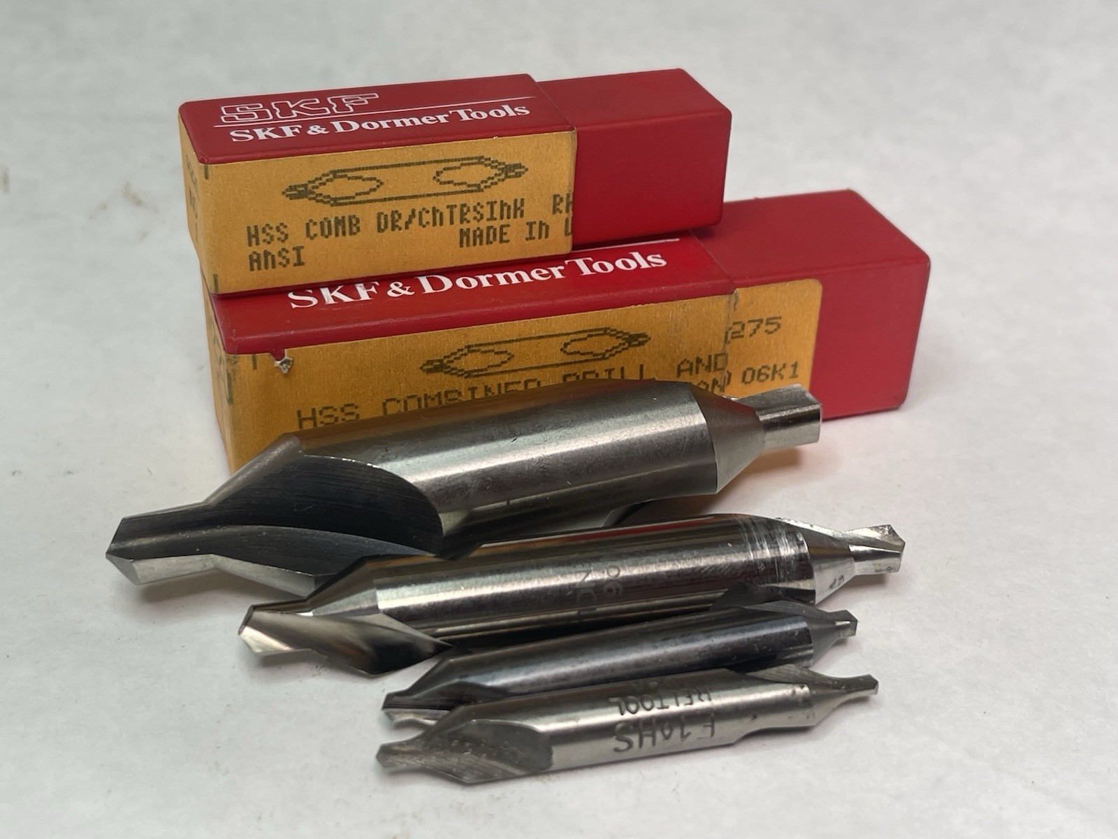 SKF &Other#6,8,E-1 Comb. Drill & Countersink HSS Center Drill Qty.4 (26MY220)