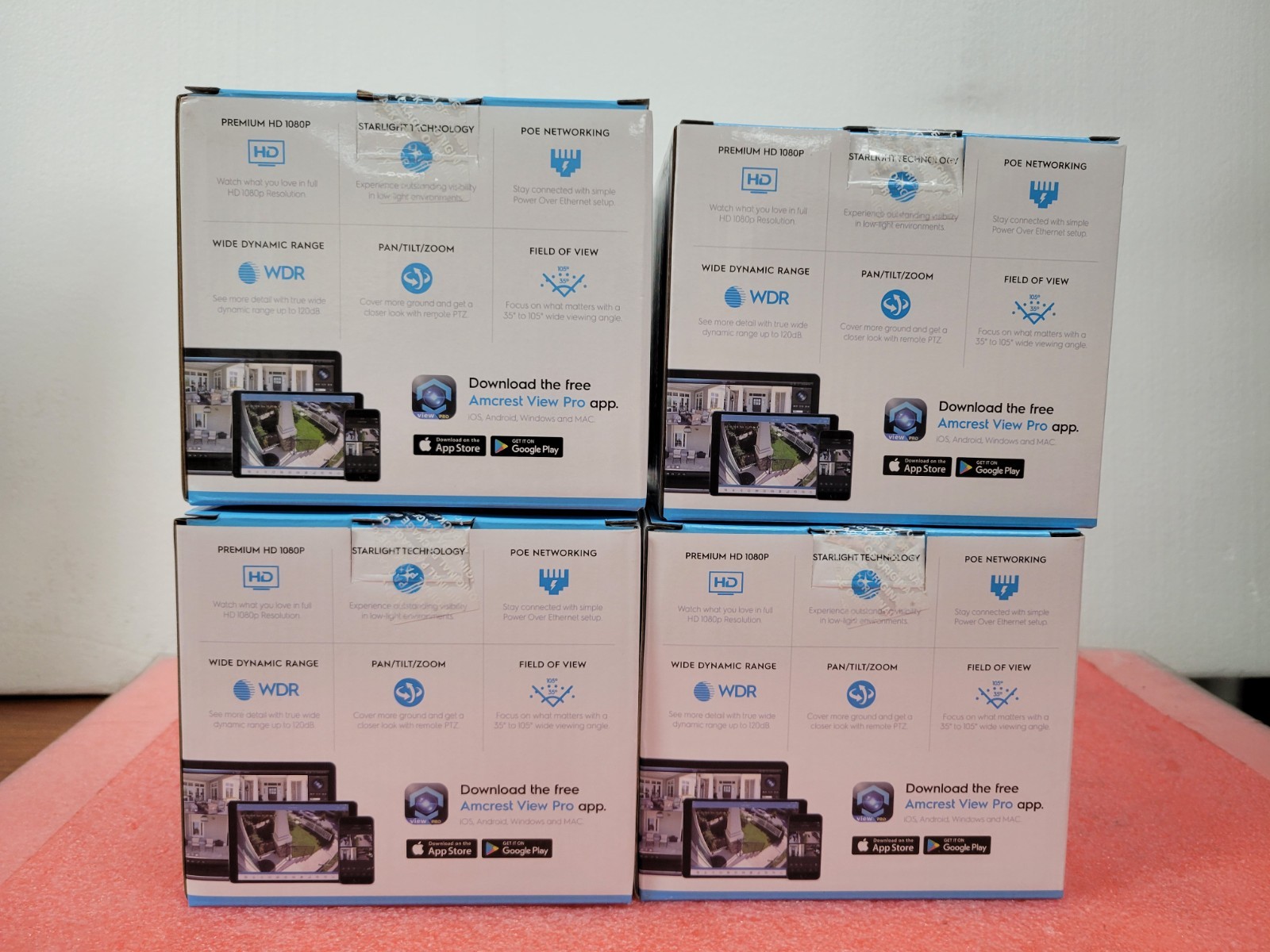4x Amcrest IP2M-866EW Optical Zoom Outdoor Vandal Security Camera | C275DS