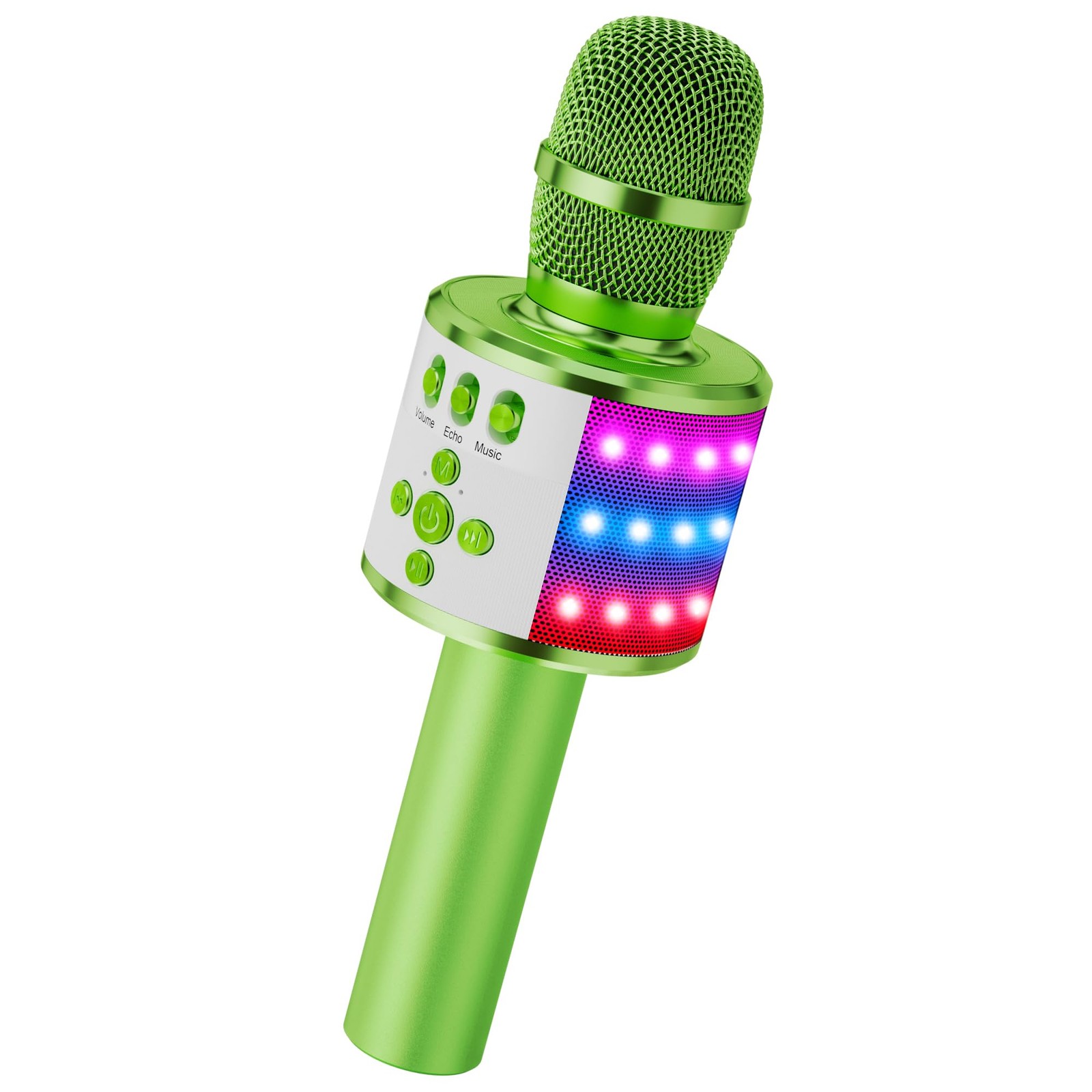 BONAOK Q78 green karaoke mic with disco lights