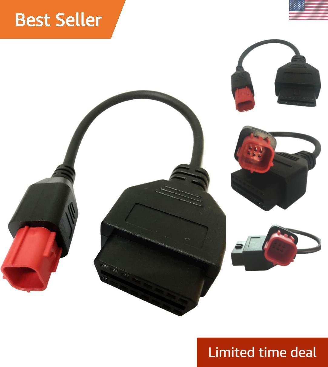 Essential 6 Pin OBD Diagnostic Adapter for BMW, KTM, Vespa - Long-lasting Cable