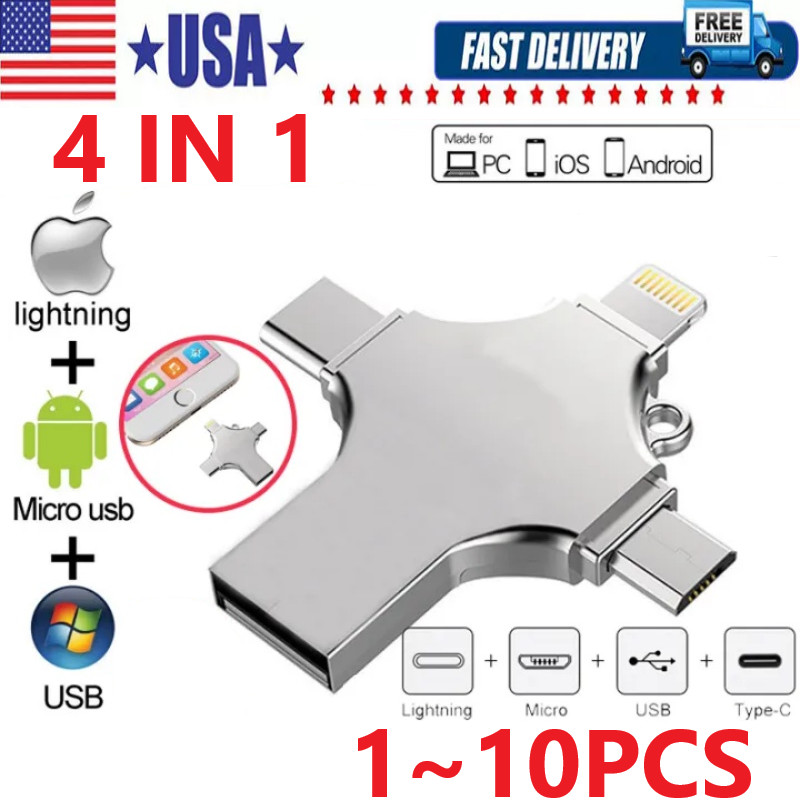 USB 3.0 Flash Drive 128GB Type C Memory Photo Stick for iPhone Android iPad Lot