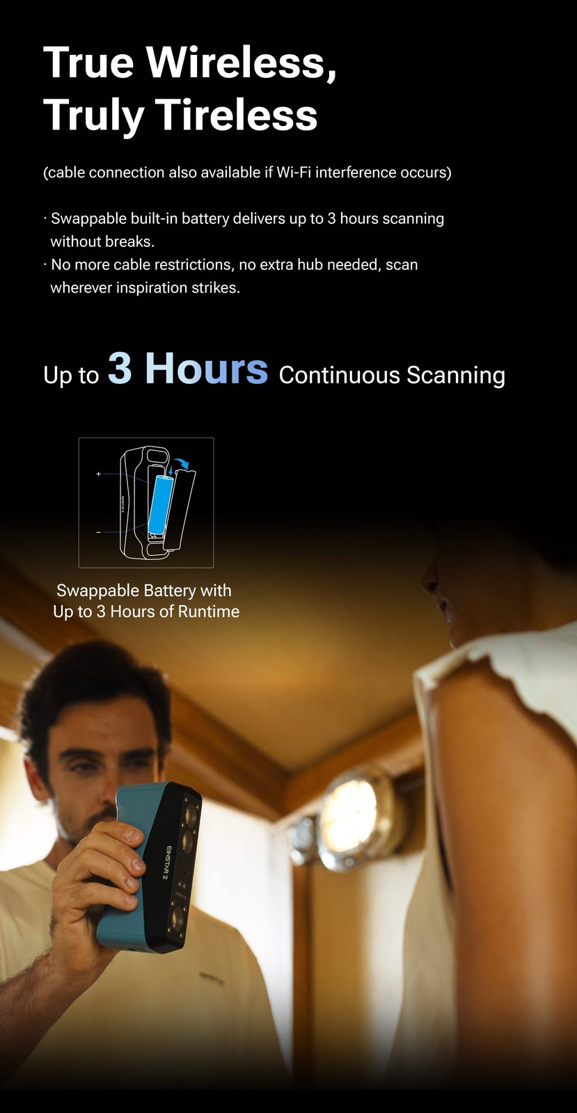 NEW EINSTAR 2 Handheld 3D Scanner - Wireless 90FPS - 0.05mm Accuracy - Color