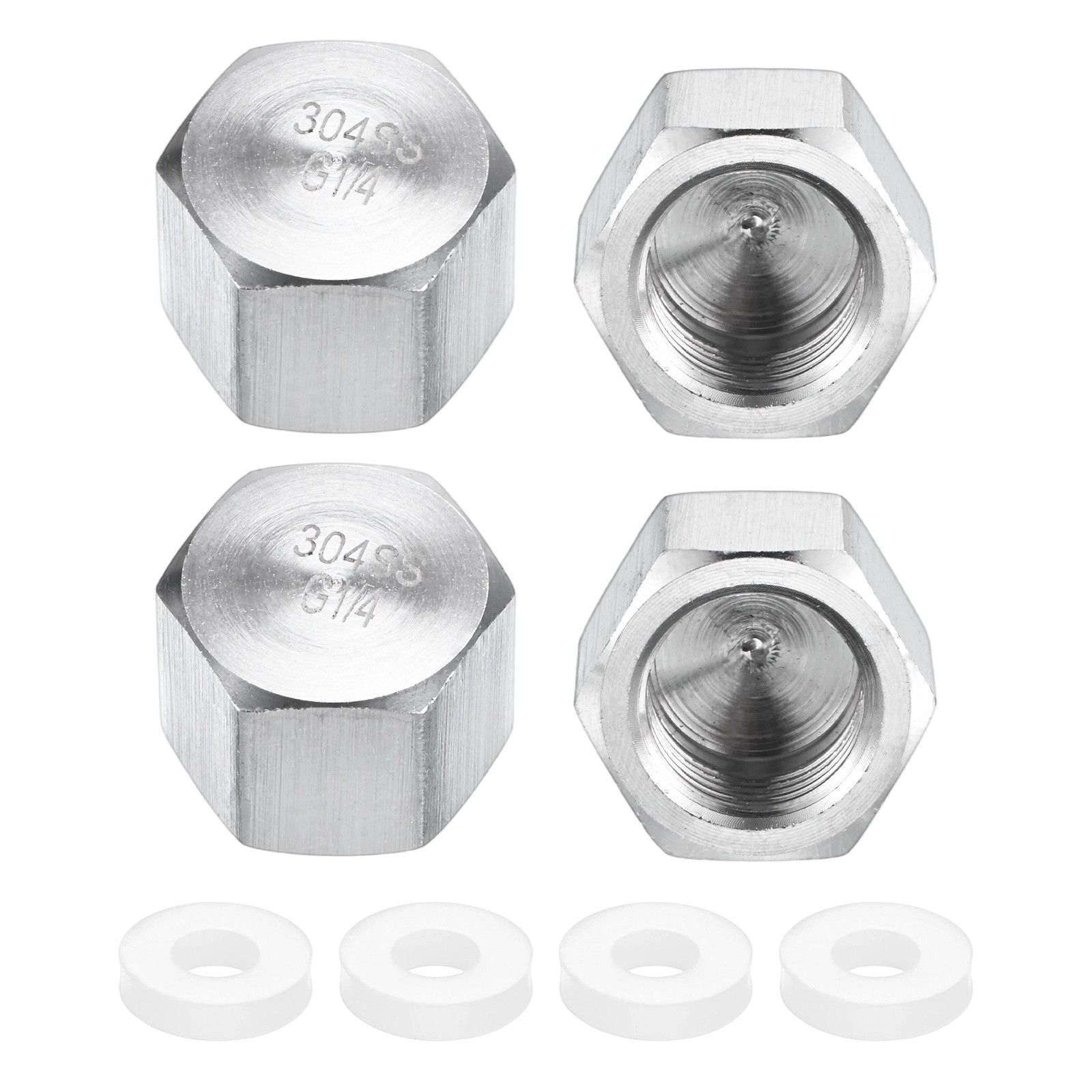 4-Pack Hex End Cap, 1/4 Inch g Female Thread Pipe Fitting