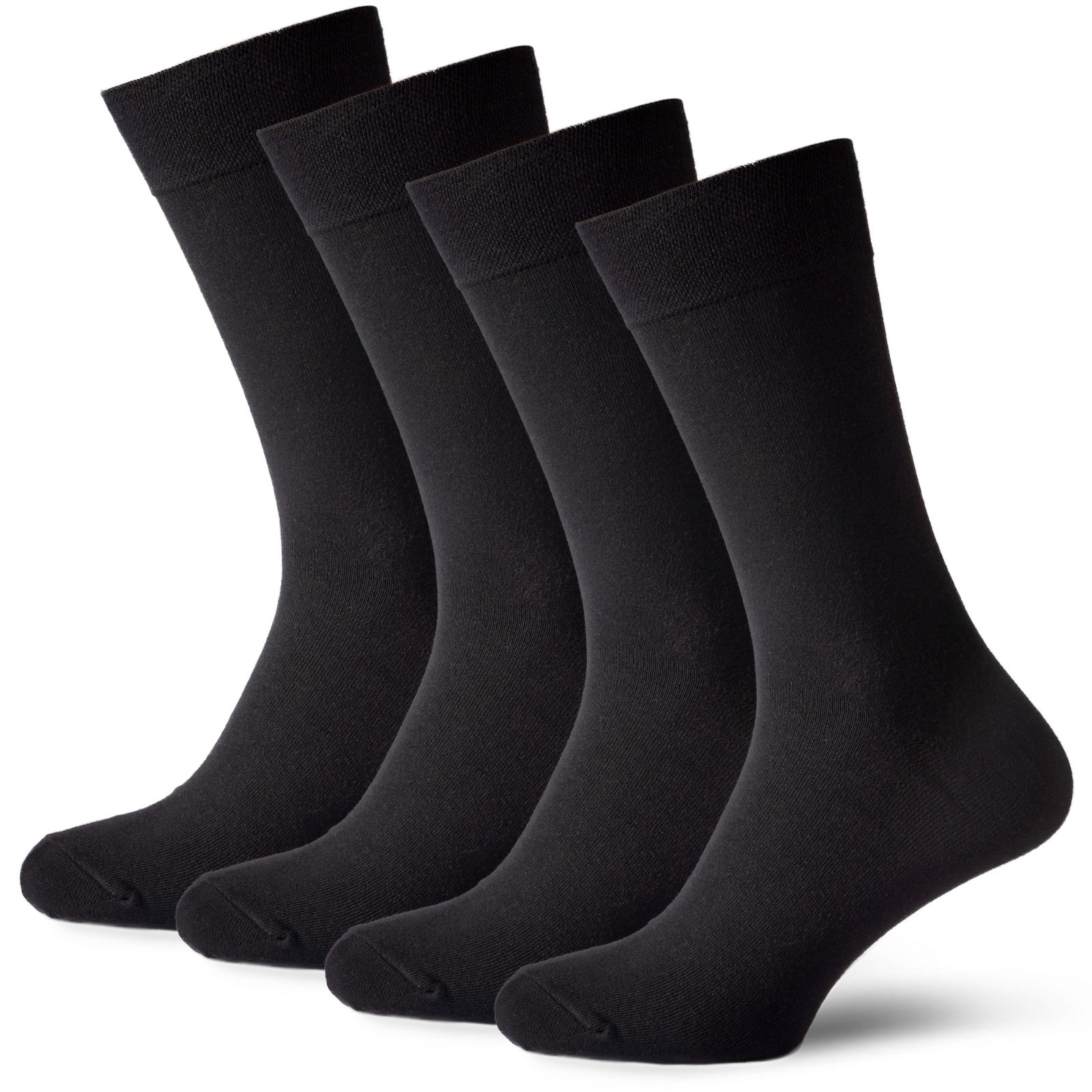 Duna Mens Black Dress Cotton Crew Socks Super Soft and Breathable Socks for Men