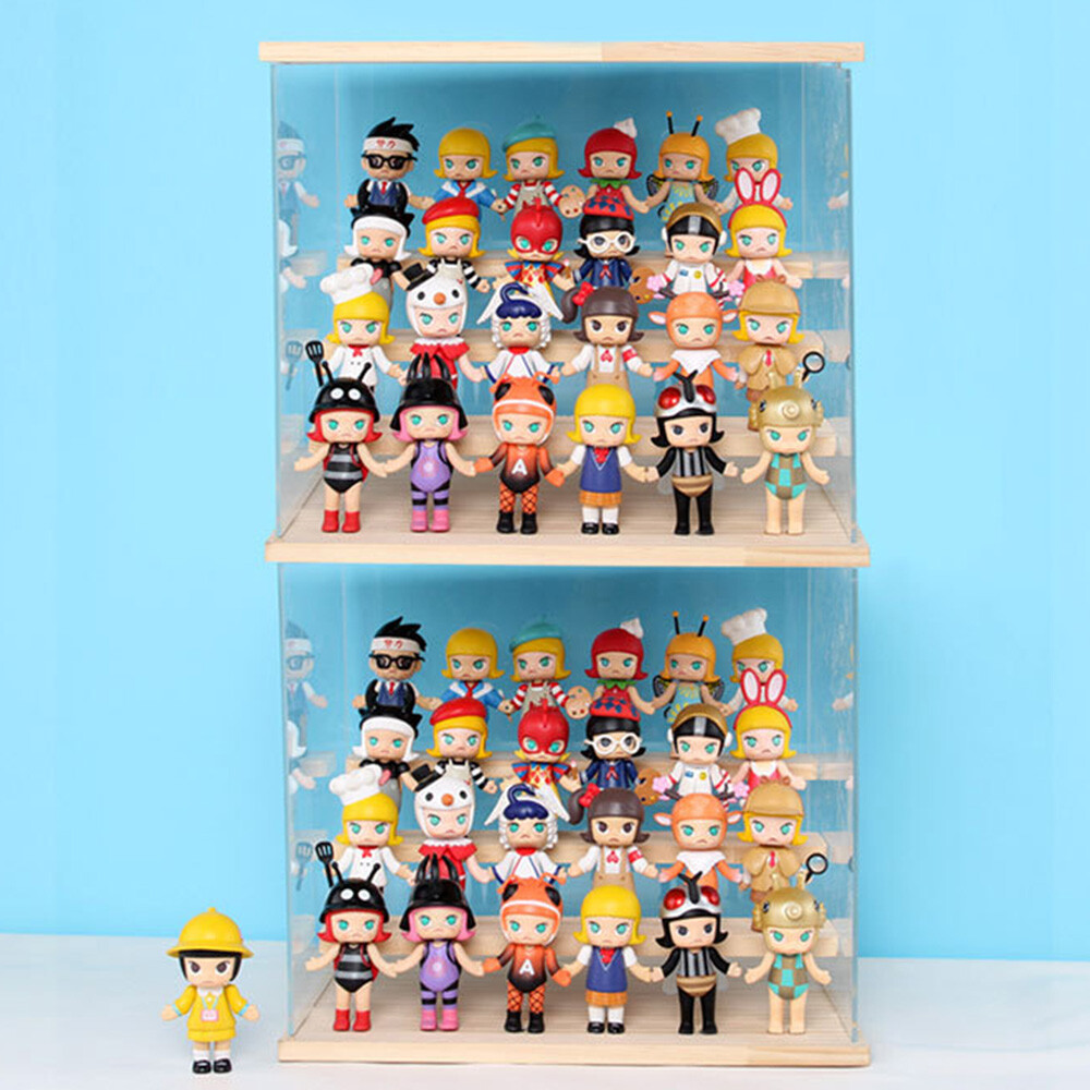 4 Layer Stairs Acrylic Display Case Clear Box Showcase Storage Box Dust-proof