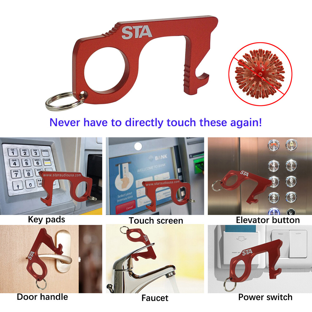 8Pcs Contactless Keychain Anti-Microbial Keychain No Touch Hand Tool Door Open