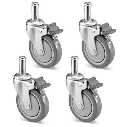 Chrome Polyurethane Casters Lockable Wheels for Wire Shelving Unit H-1205WH-C