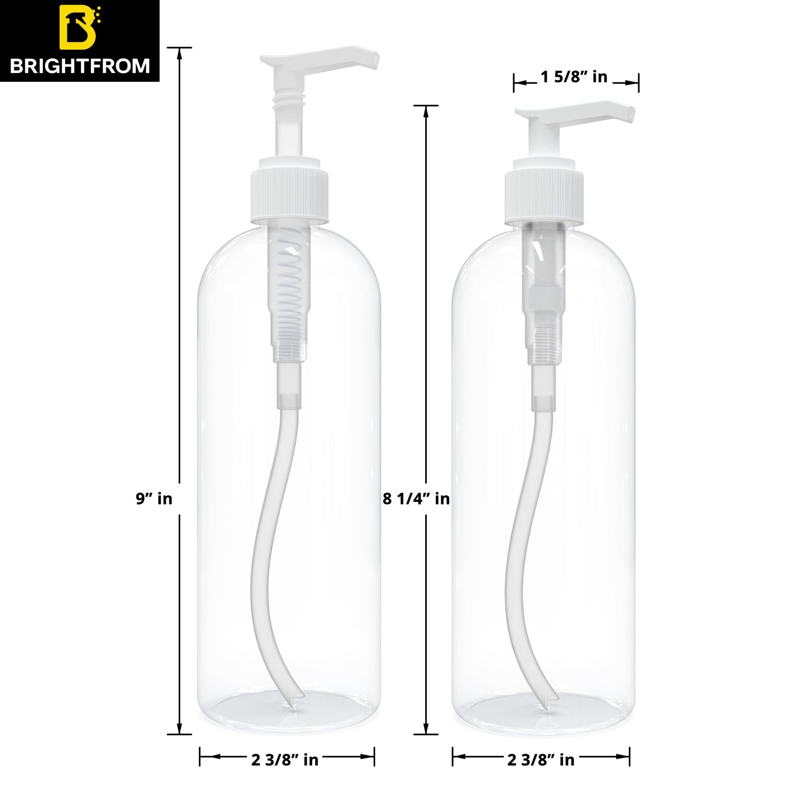 Empty Lotion Pump Bottles, 16 OZ BPA-Free Refillable Plastic Containers, PETE...