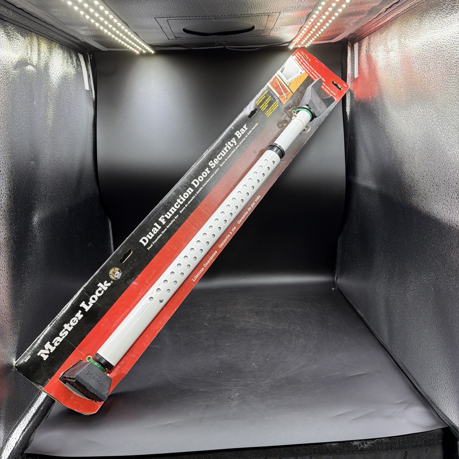 265D Master Lock Adjustable Dual Function Door Security Bar Sliding or Hinged