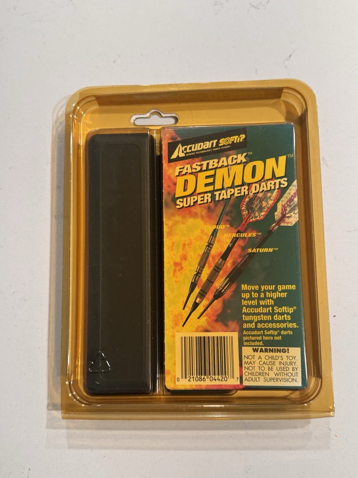 Accurate Soft Tip Vintage Fastback Demon Super Taper Darts With Case