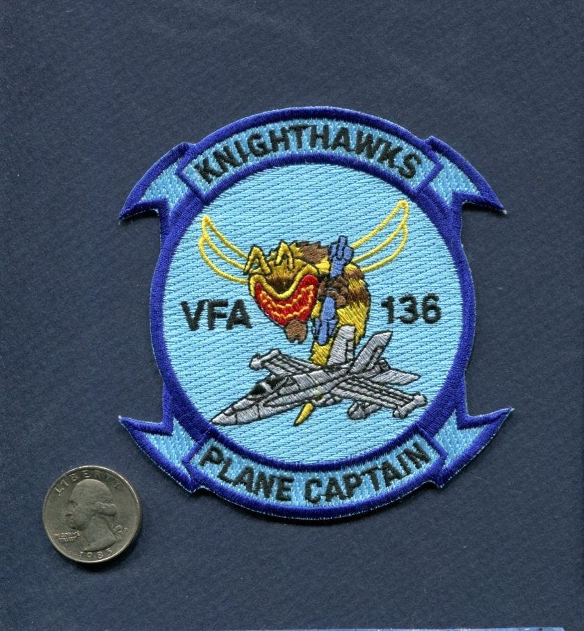 VFA-136 KNIGHTHAWKS PC Plane Captain US NAVY F-18 Hornet Fighter Squadron Patch