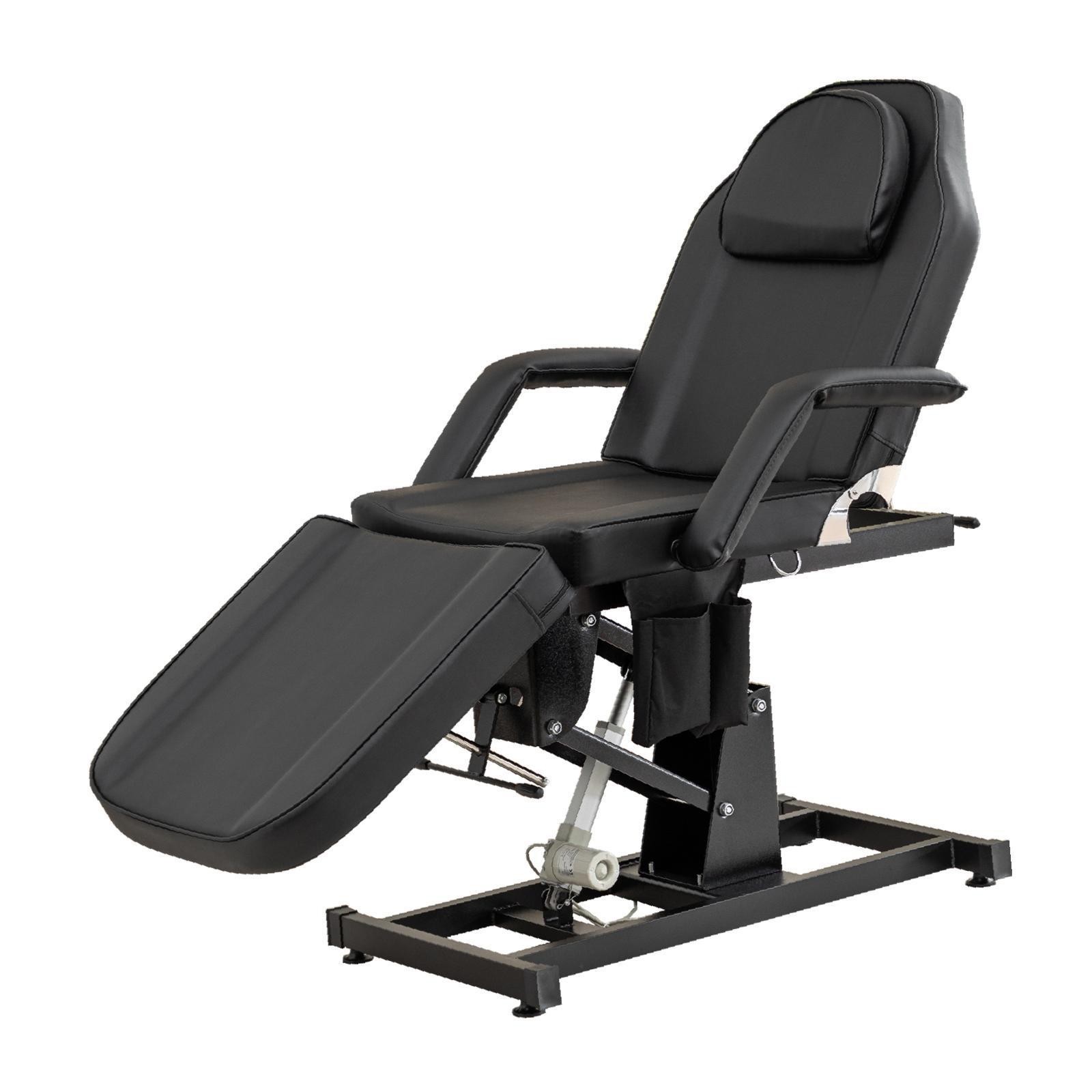Electric Reclining Massage Table Adjustable Height Bed PU Leather Folding