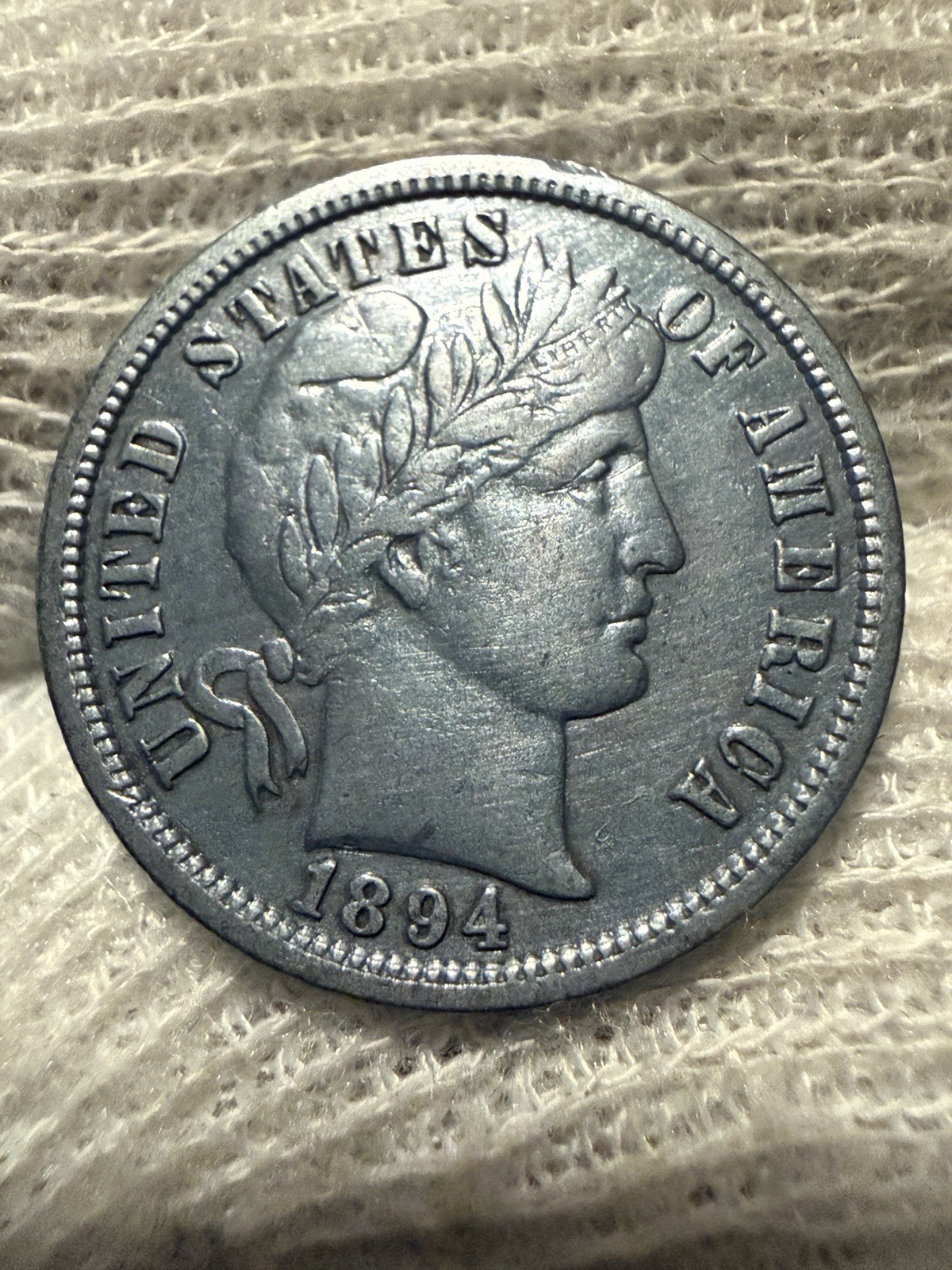 1894-P BARBER SILVER DIME ~ AU Condition ~ FREE SHIPPING Original