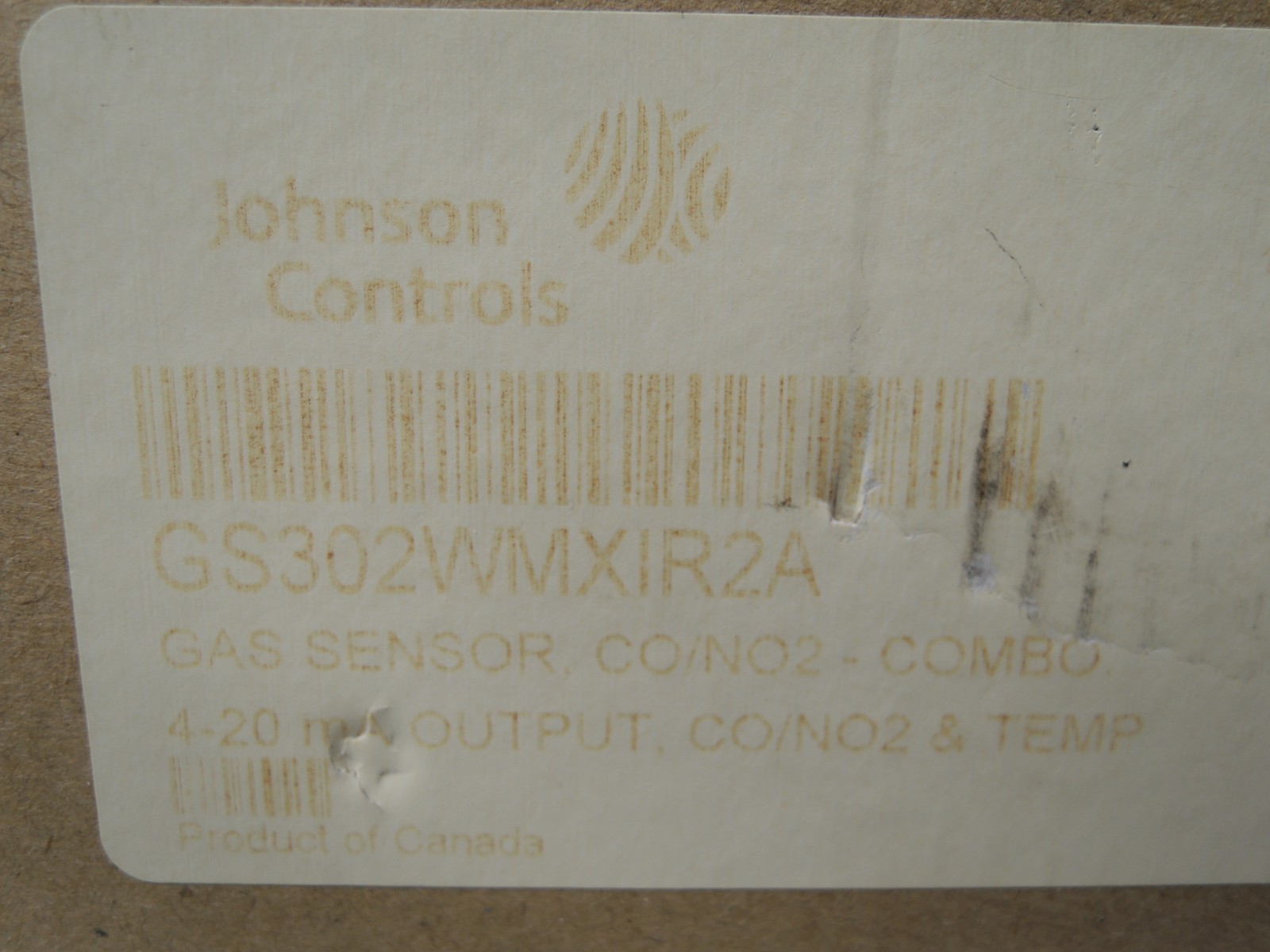 NEW Johnson Controls GS302QMXIR2A Dual CO/NO2 Gas Sensor & Temperature Sensor