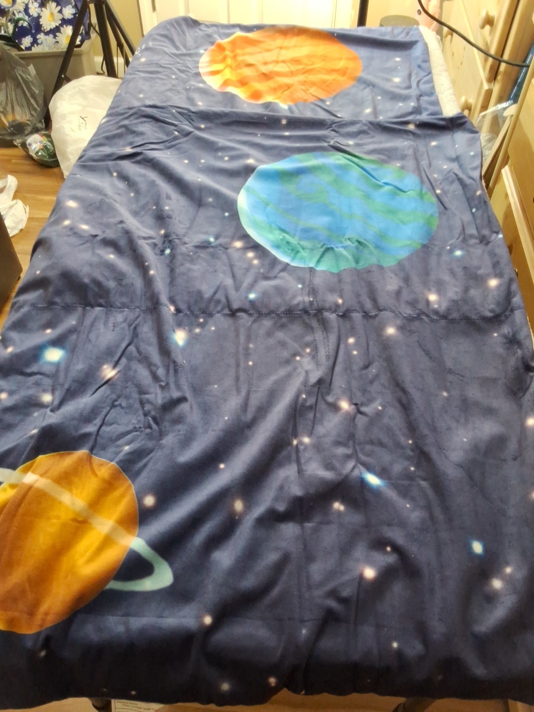 Butterfly Craze Galaxy Floor Pillow Cover-5 Compartment-- Space Planets SEE MEAS